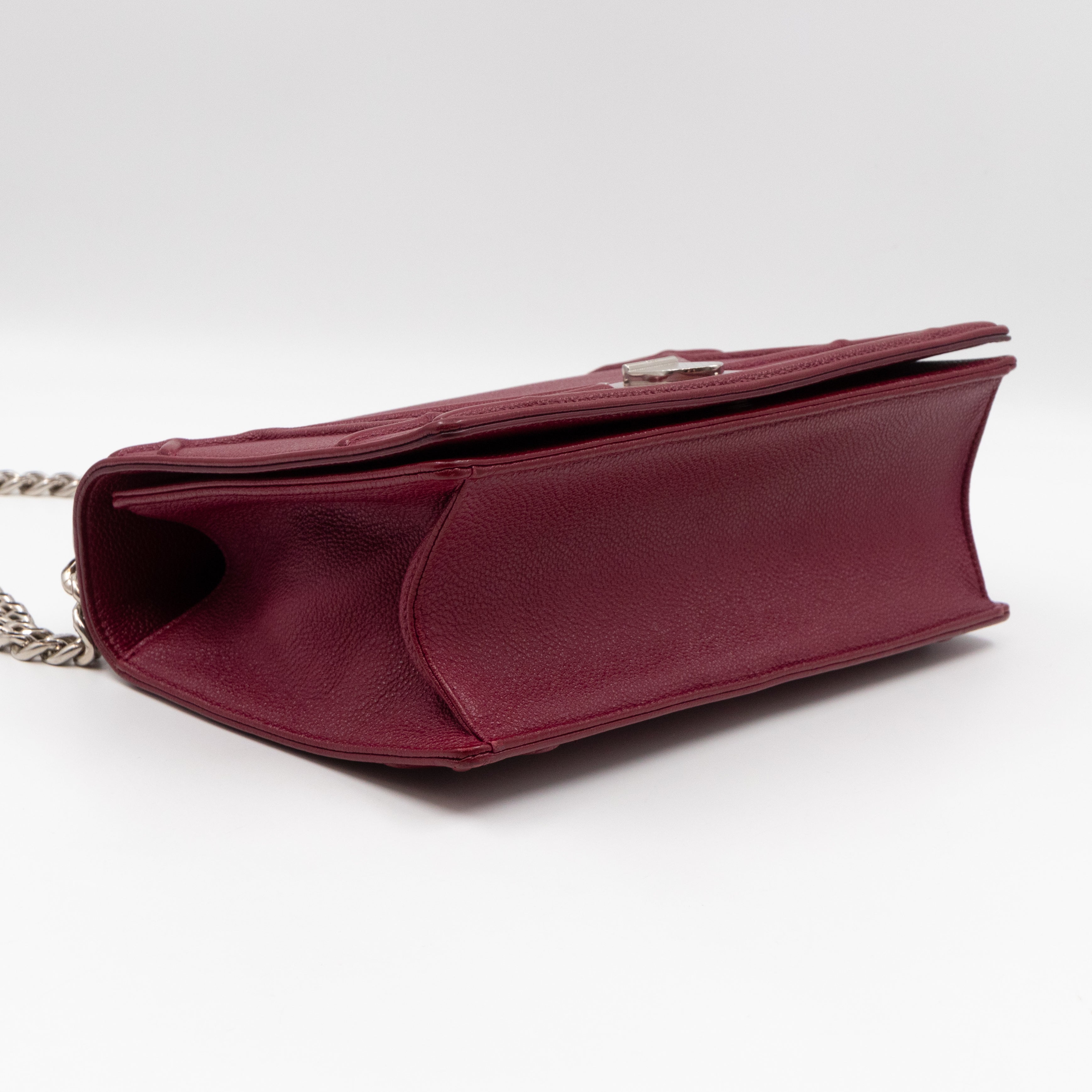 Diorama Medium Flap Bag Burgundy Leather