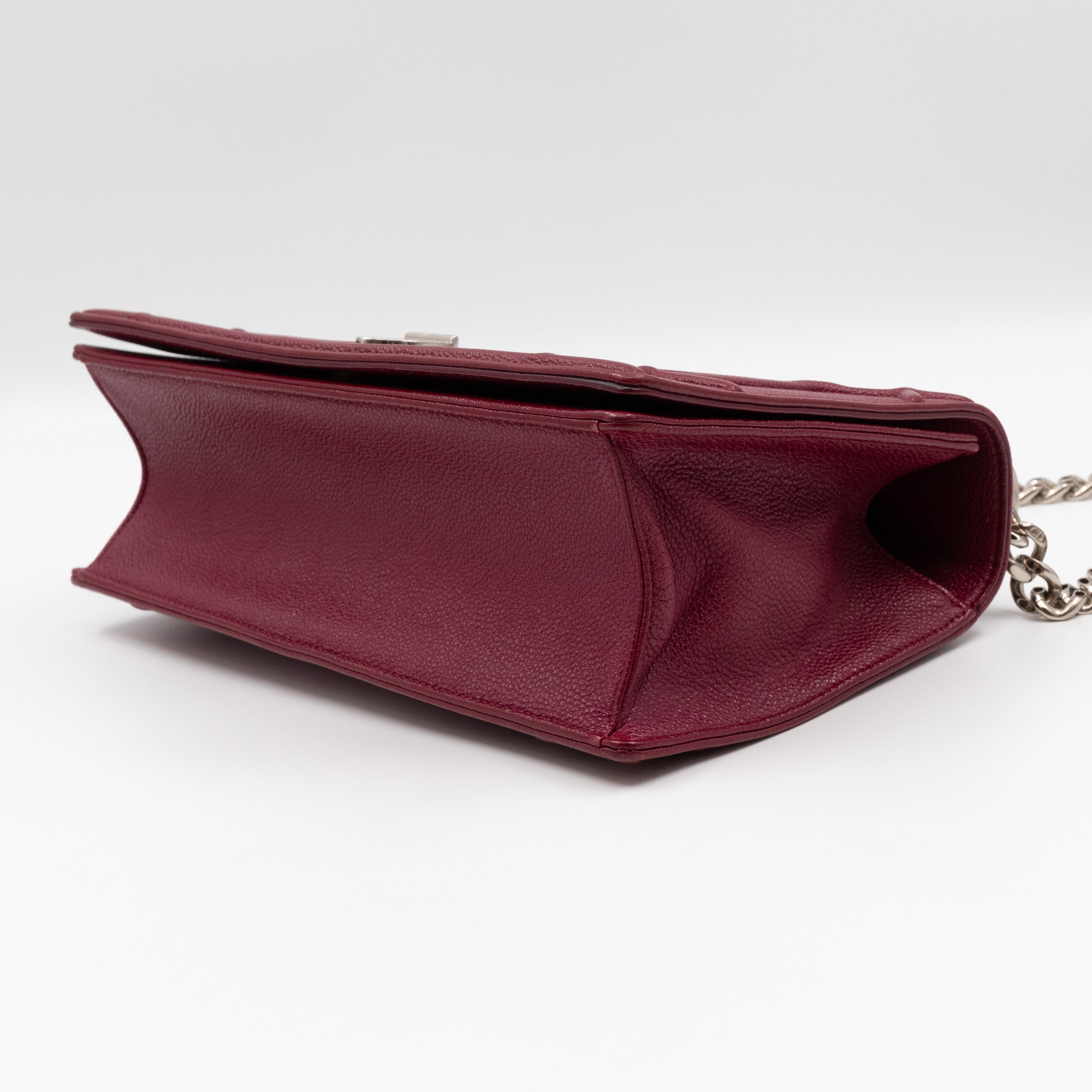Diorama Medium Flap Bag Burgundy Leather