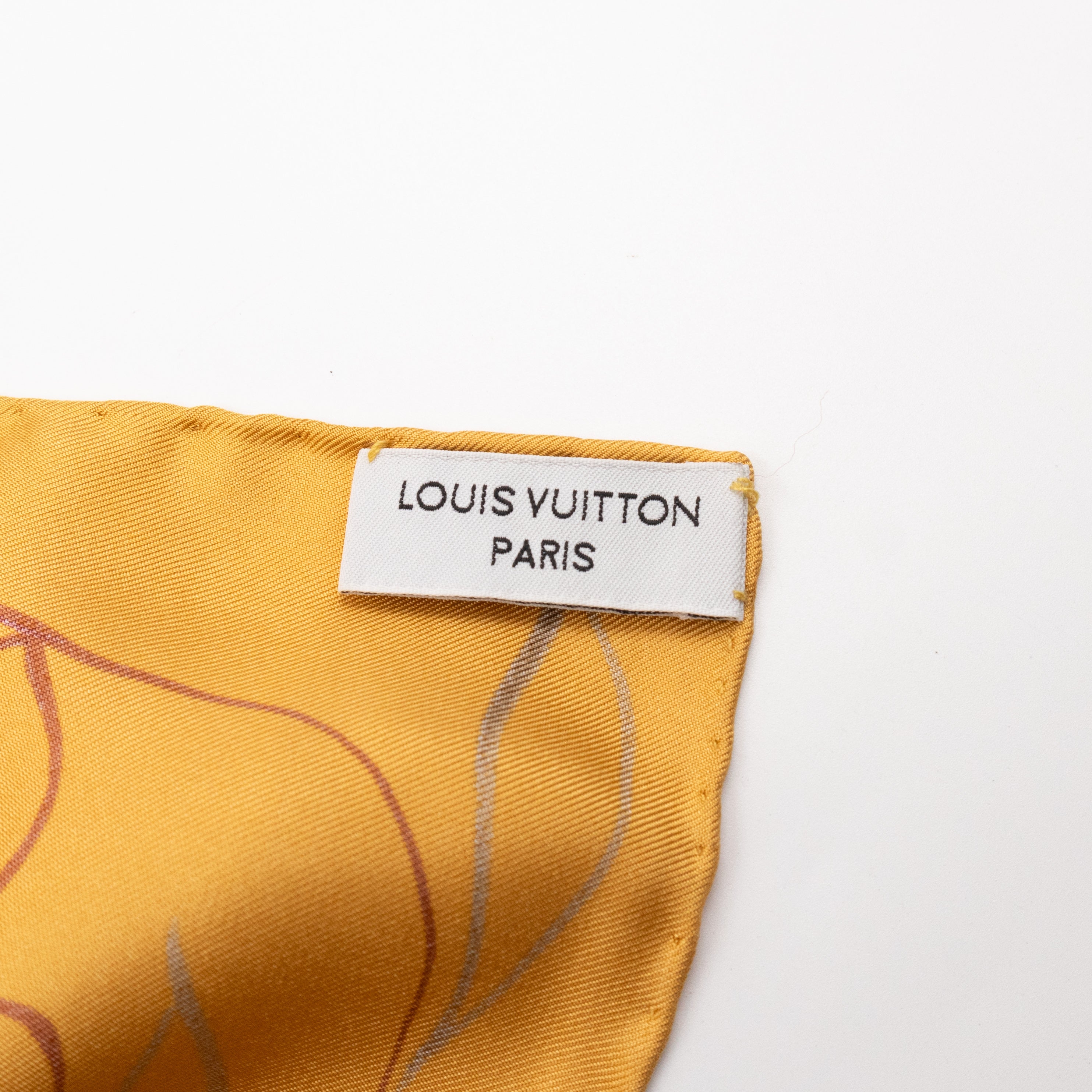 Paris Airplane Square Silk Scarf 90 Yellow
