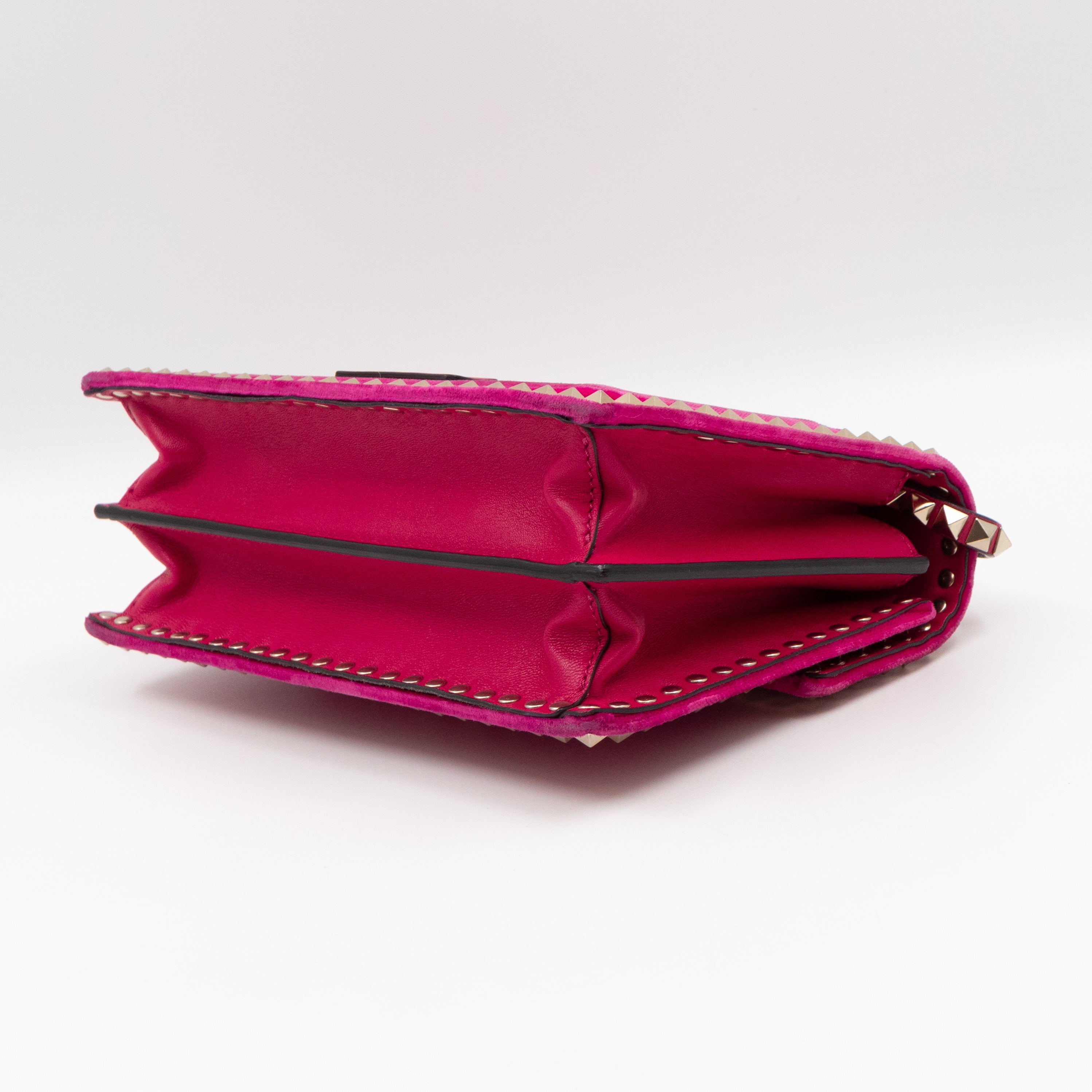 Rockstud No Limit Flap Bag Pink Velvet