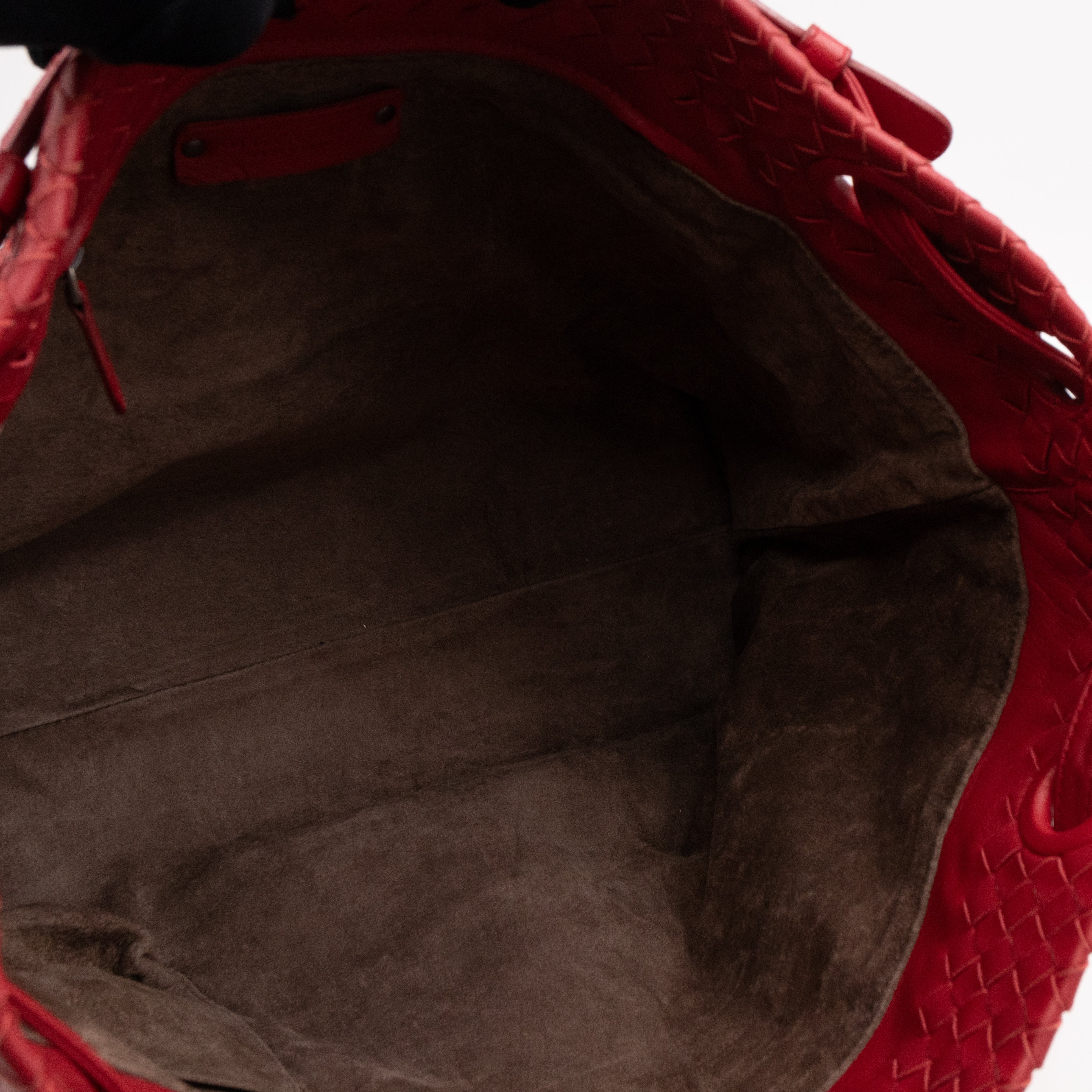 Garda Bella Shoulder Bag Red Intrecciato Lether