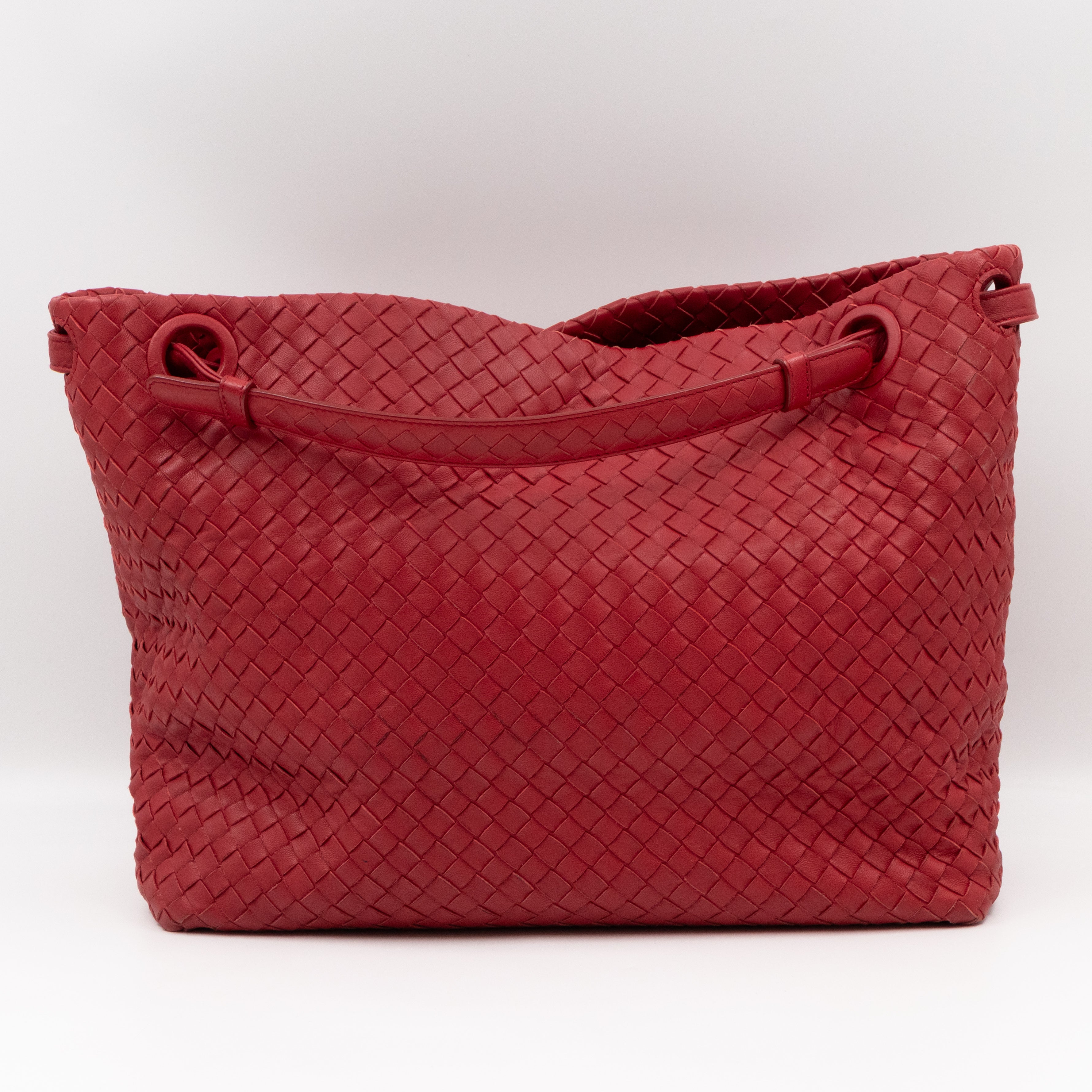 Garda Bella Shoulder Bag Red Intrecciato Lether