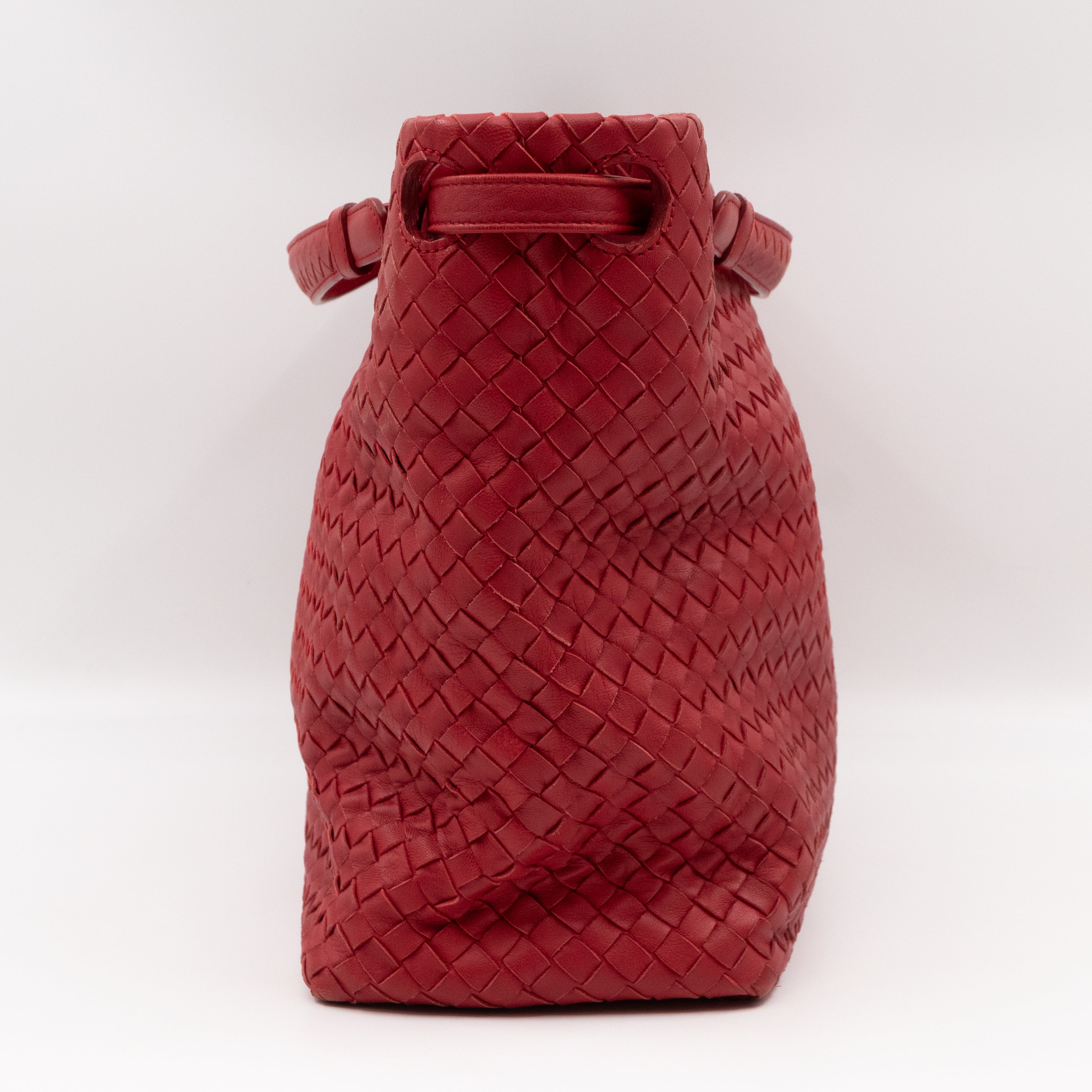 Garda Bella Shoulder Bag Red Intrecciato Lether
