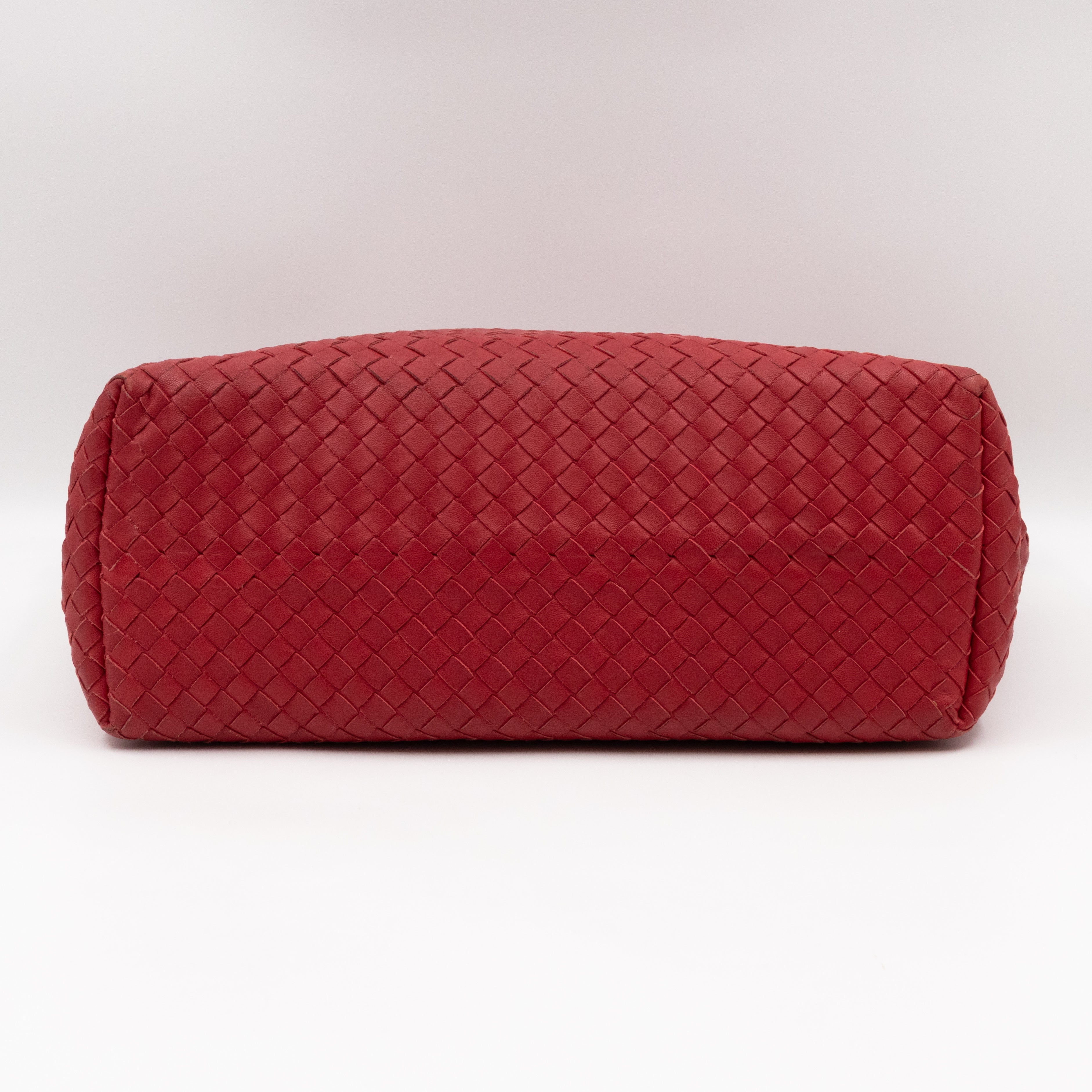 Garda Bella Shoulder Bag Red Intrecciato Lether
