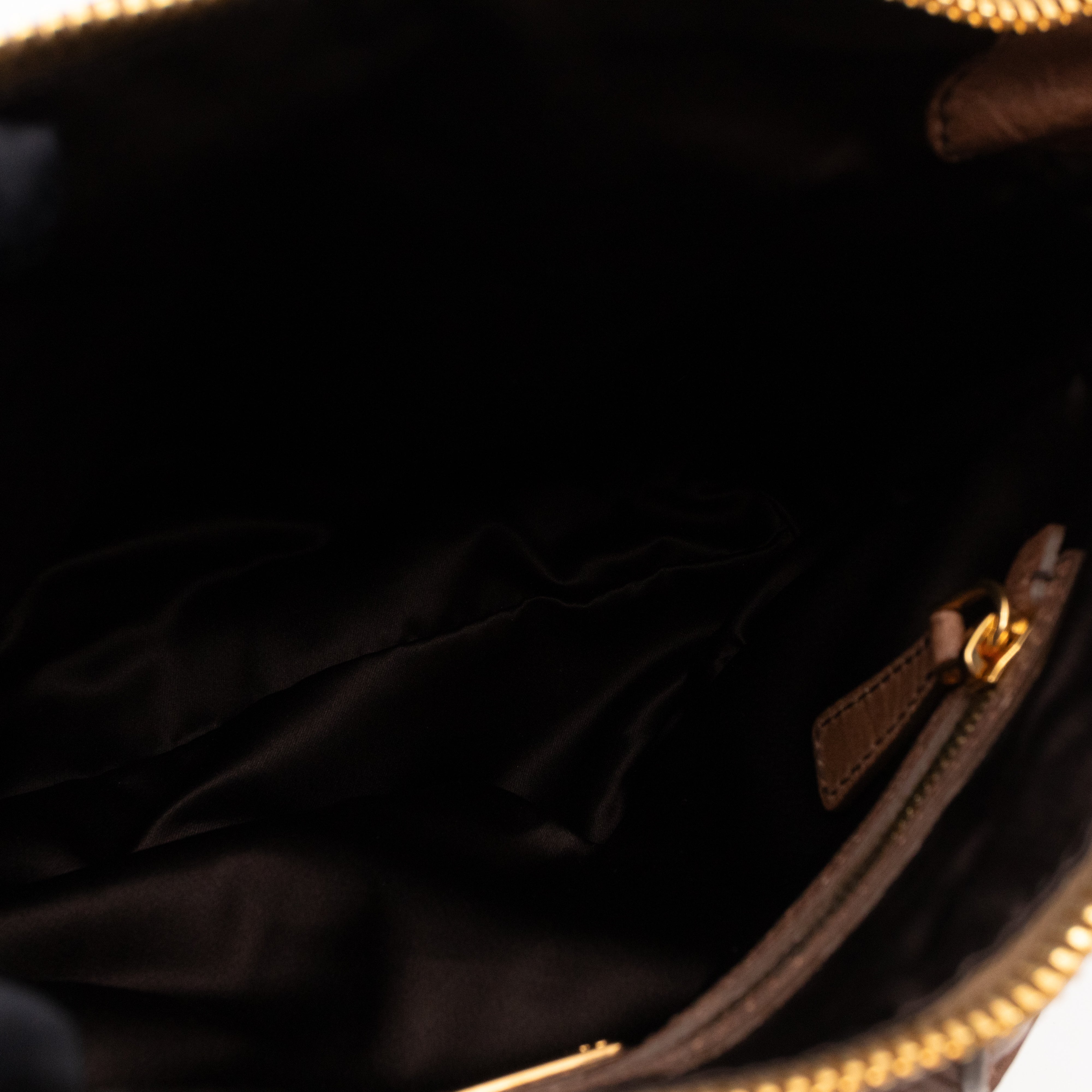 Grommet Tote Caramel Chevron Leather