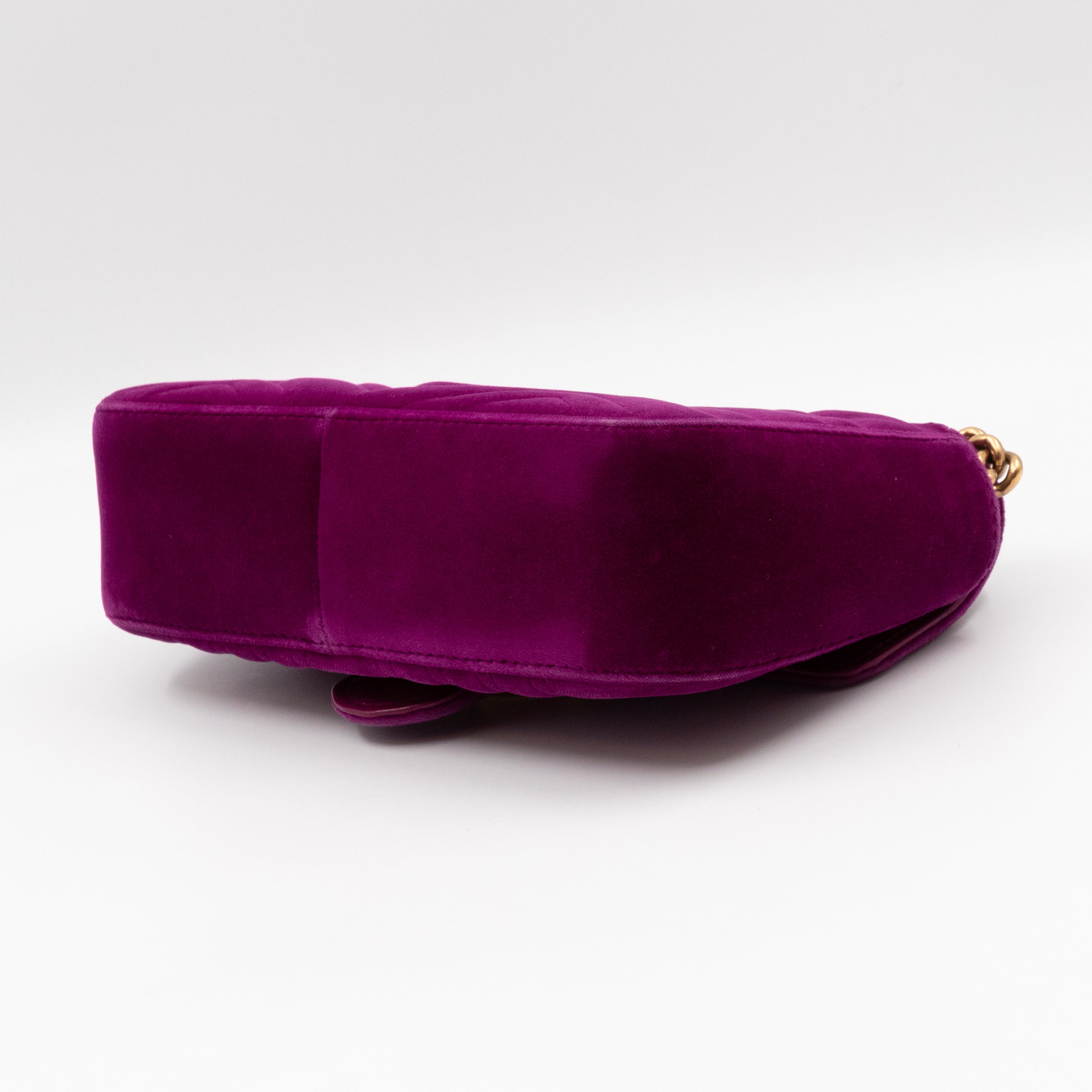 GG Marmont Flap Mini Purple Velvet Aged Gold
