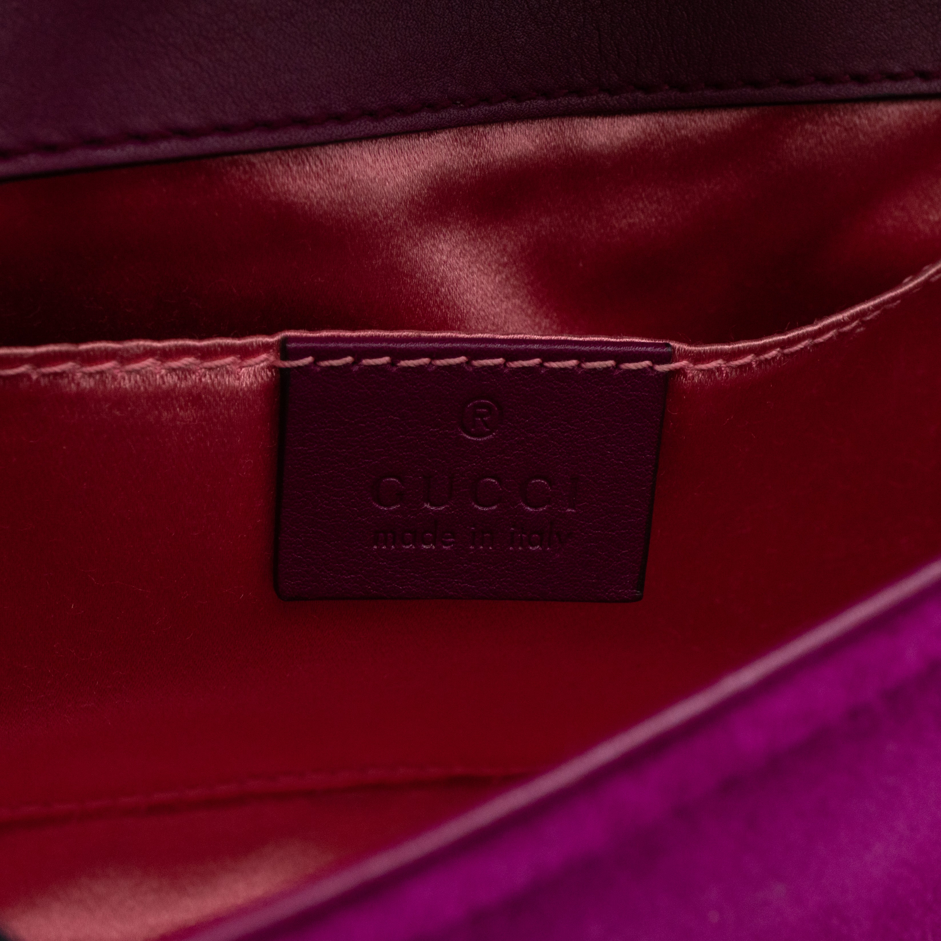 GG Marmont Flap Mini Purple Velvet Aged Gold