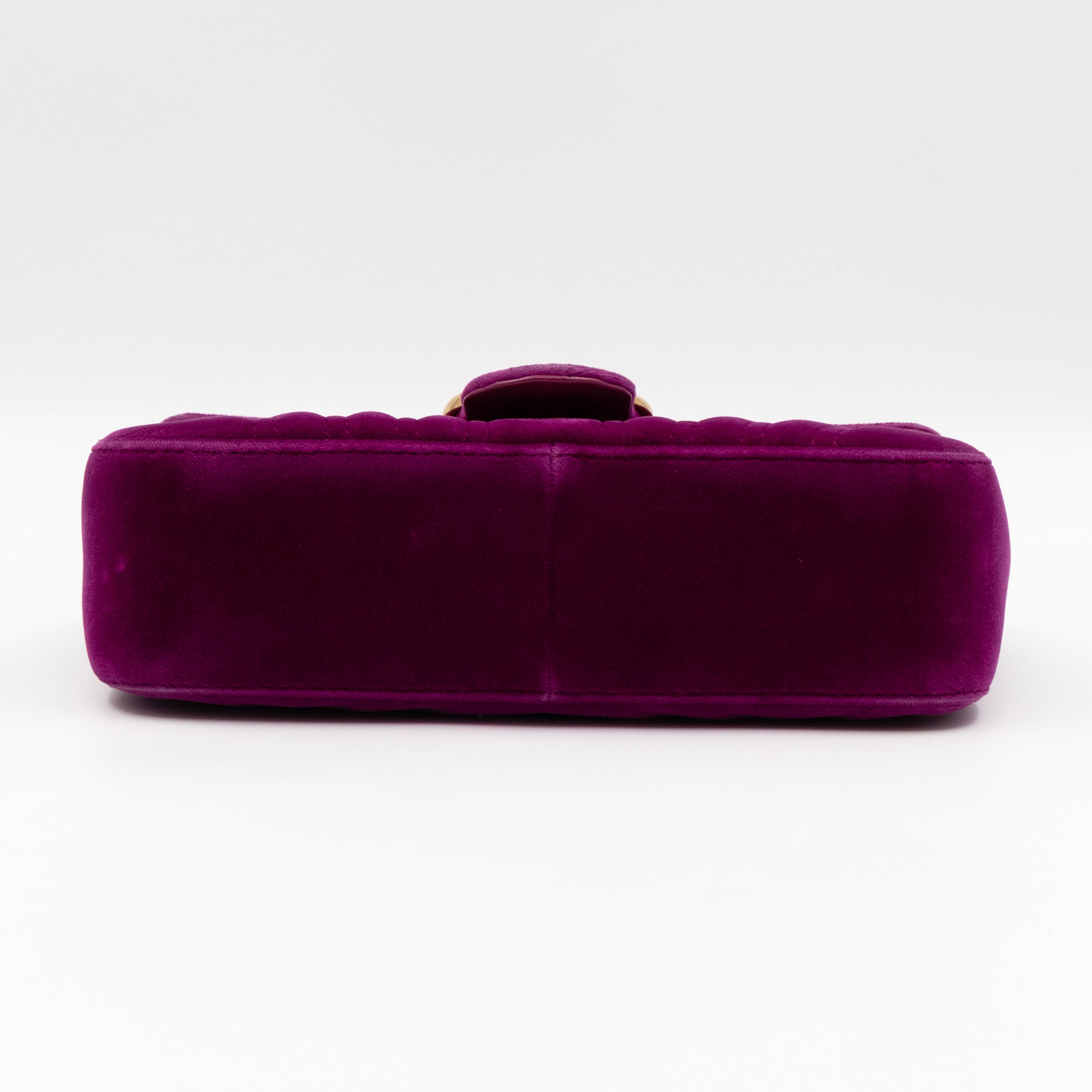 GG Marmont Flap Mini Purple Velvet Aged Gold