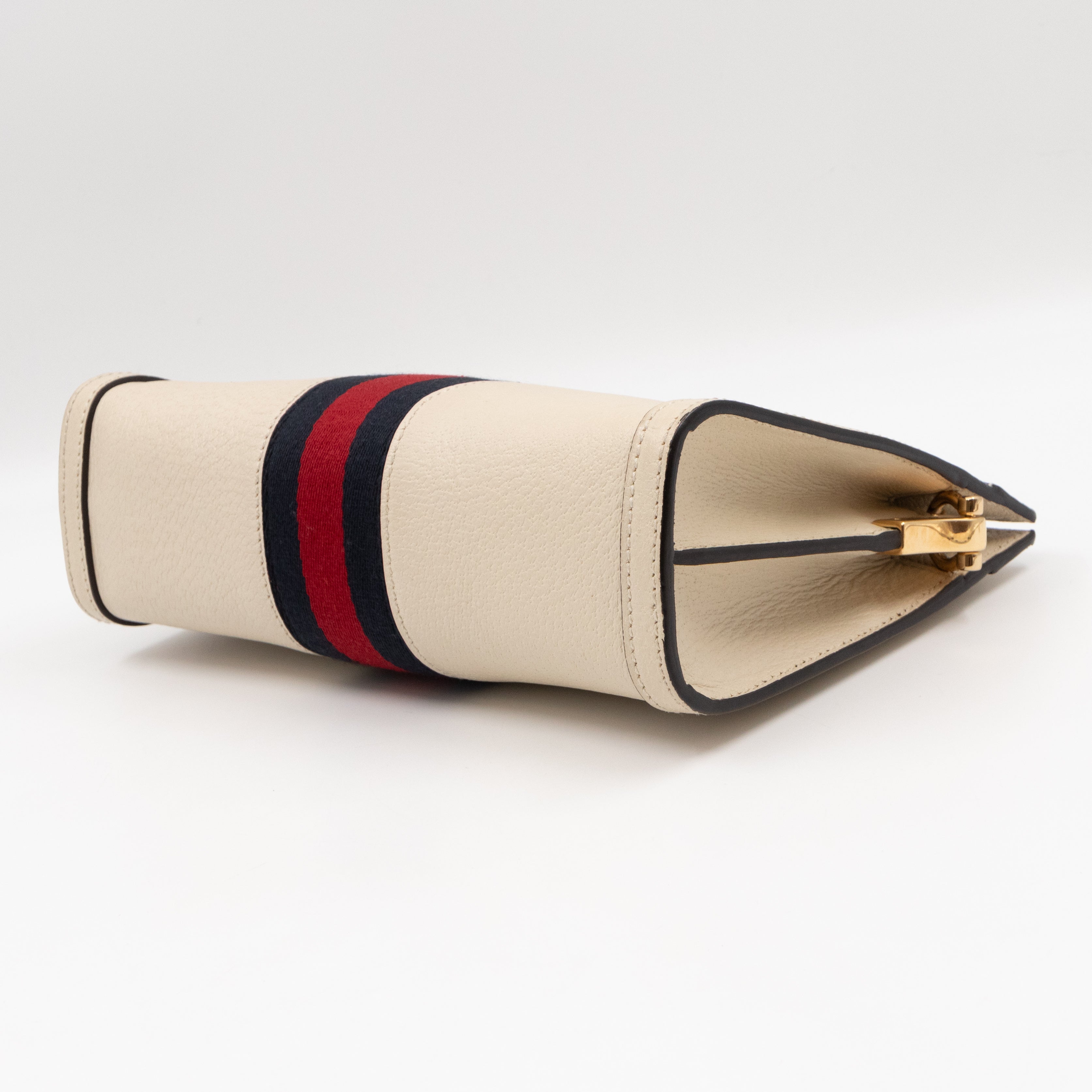 Ophidia GG Small Shoulder Bag White Leather