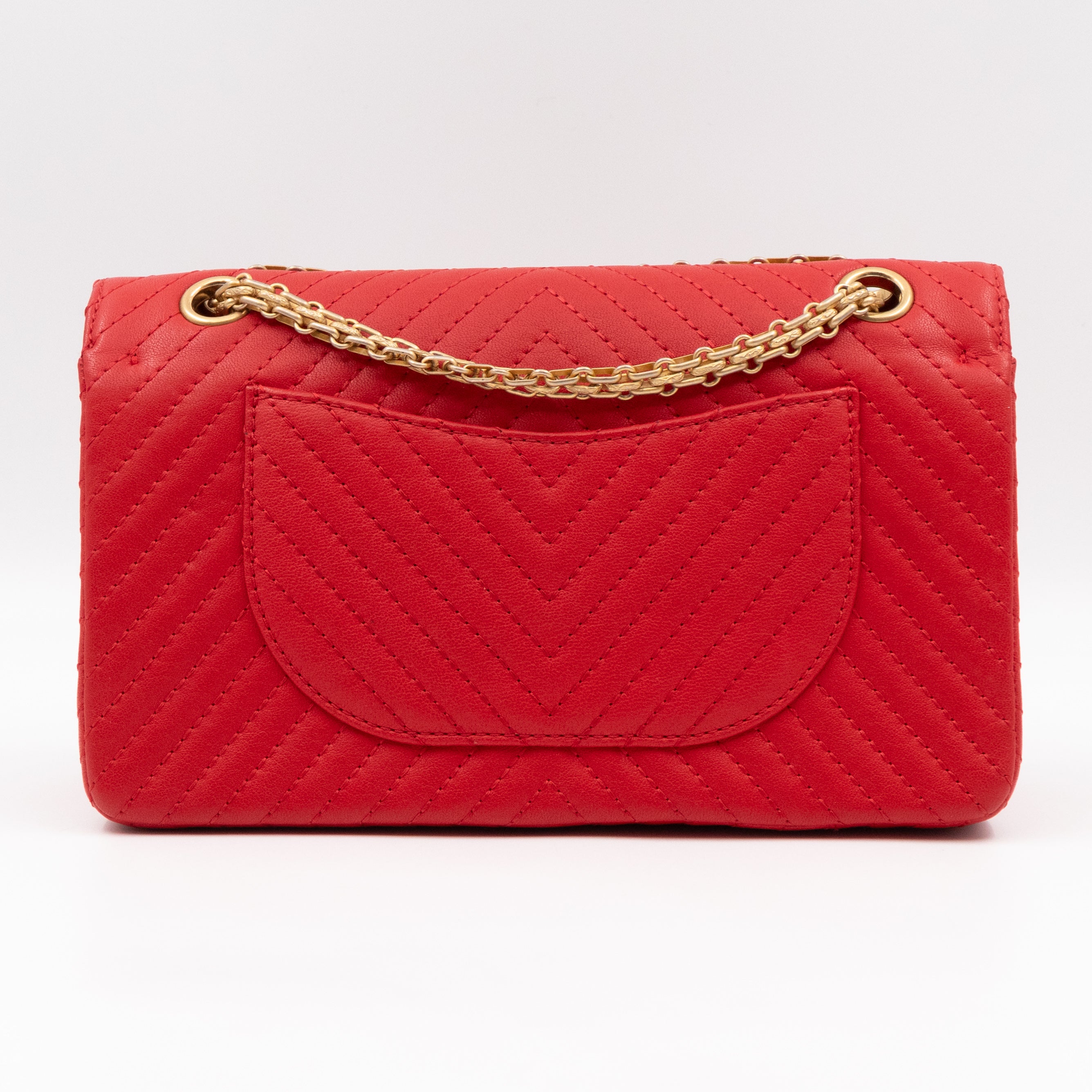 2.55 Reissue 225 Medium Red Chevron Leather