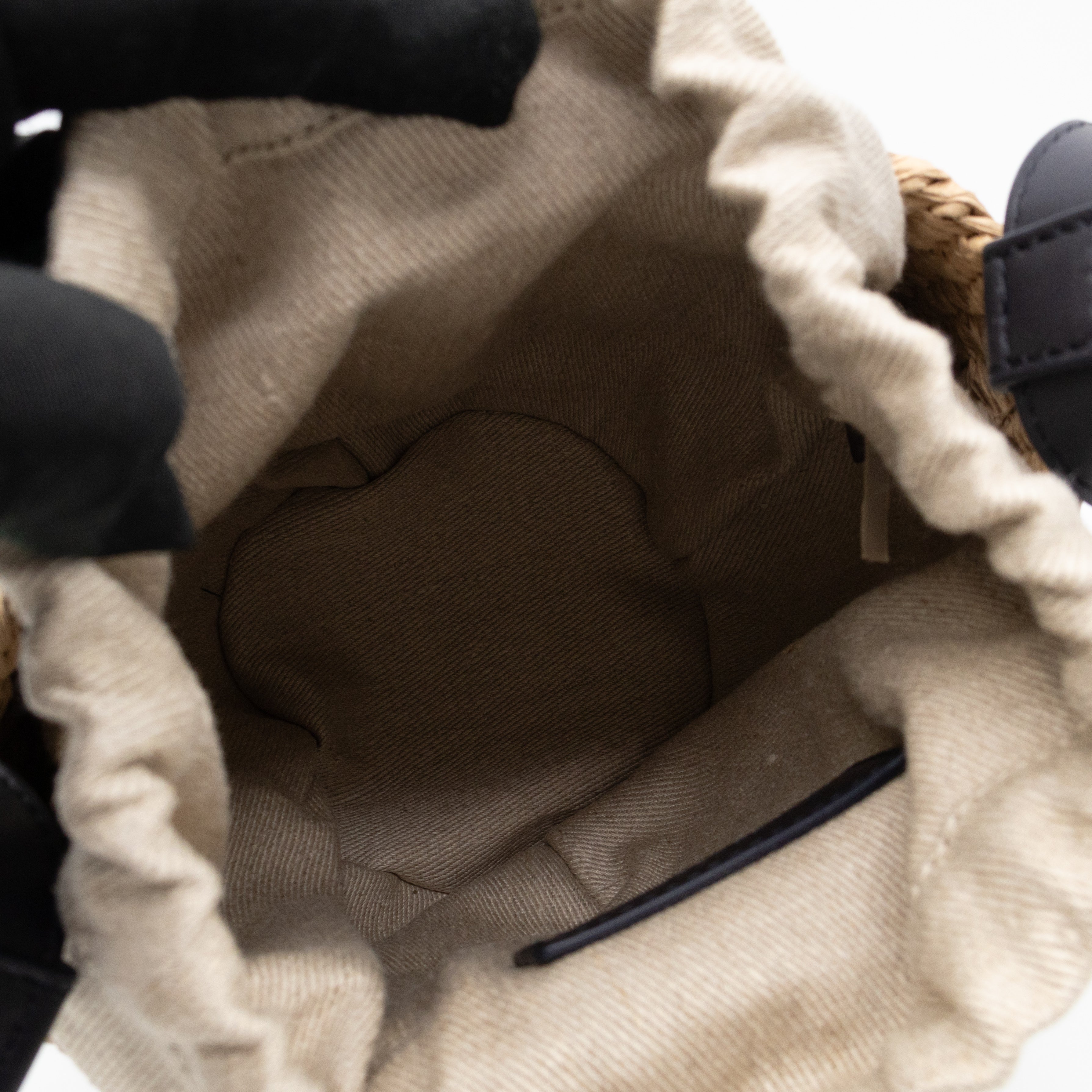 Tie-dye Linen Blue Raffia Bucket Bag