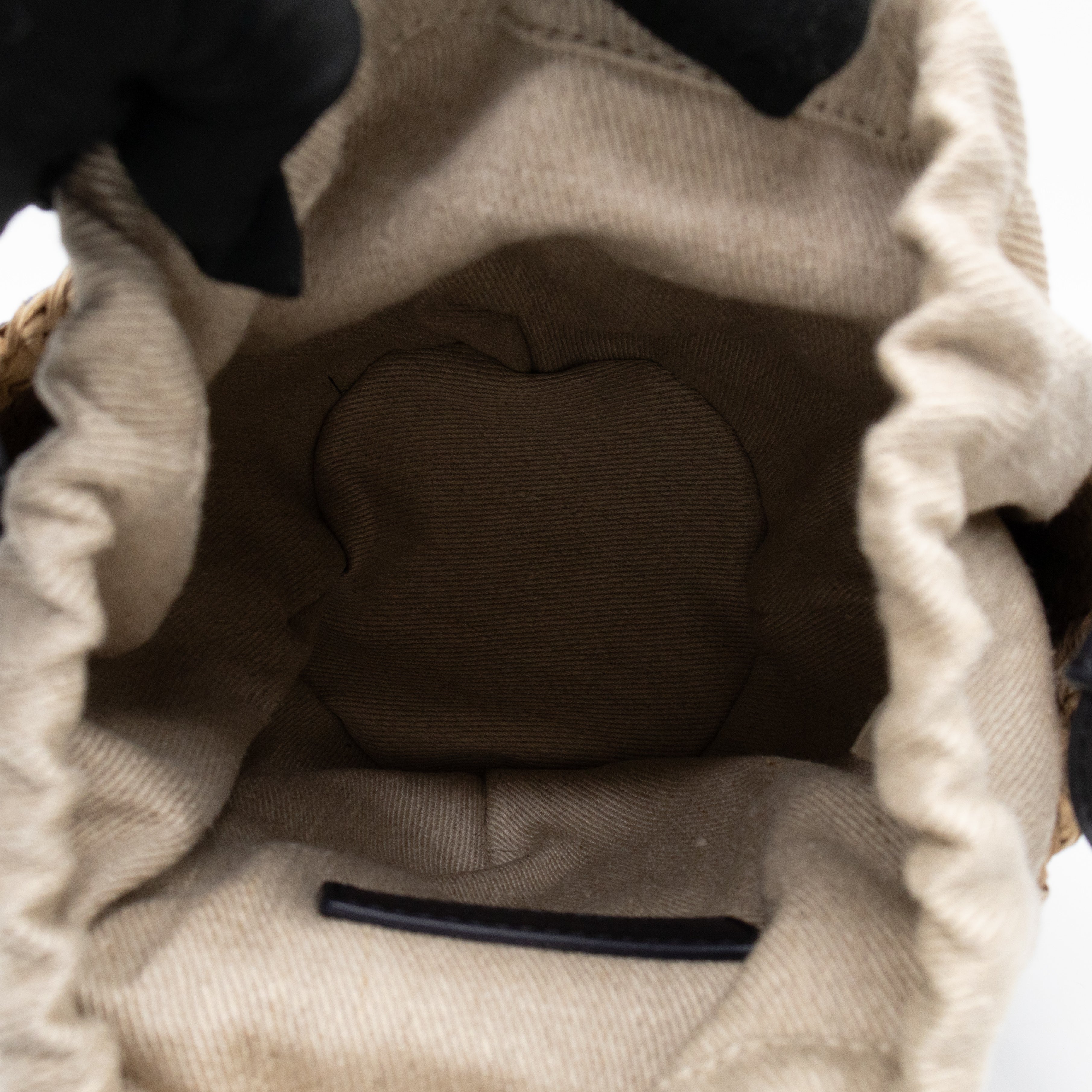 Tie-dye Linen Blue Raffia Bucket Bag