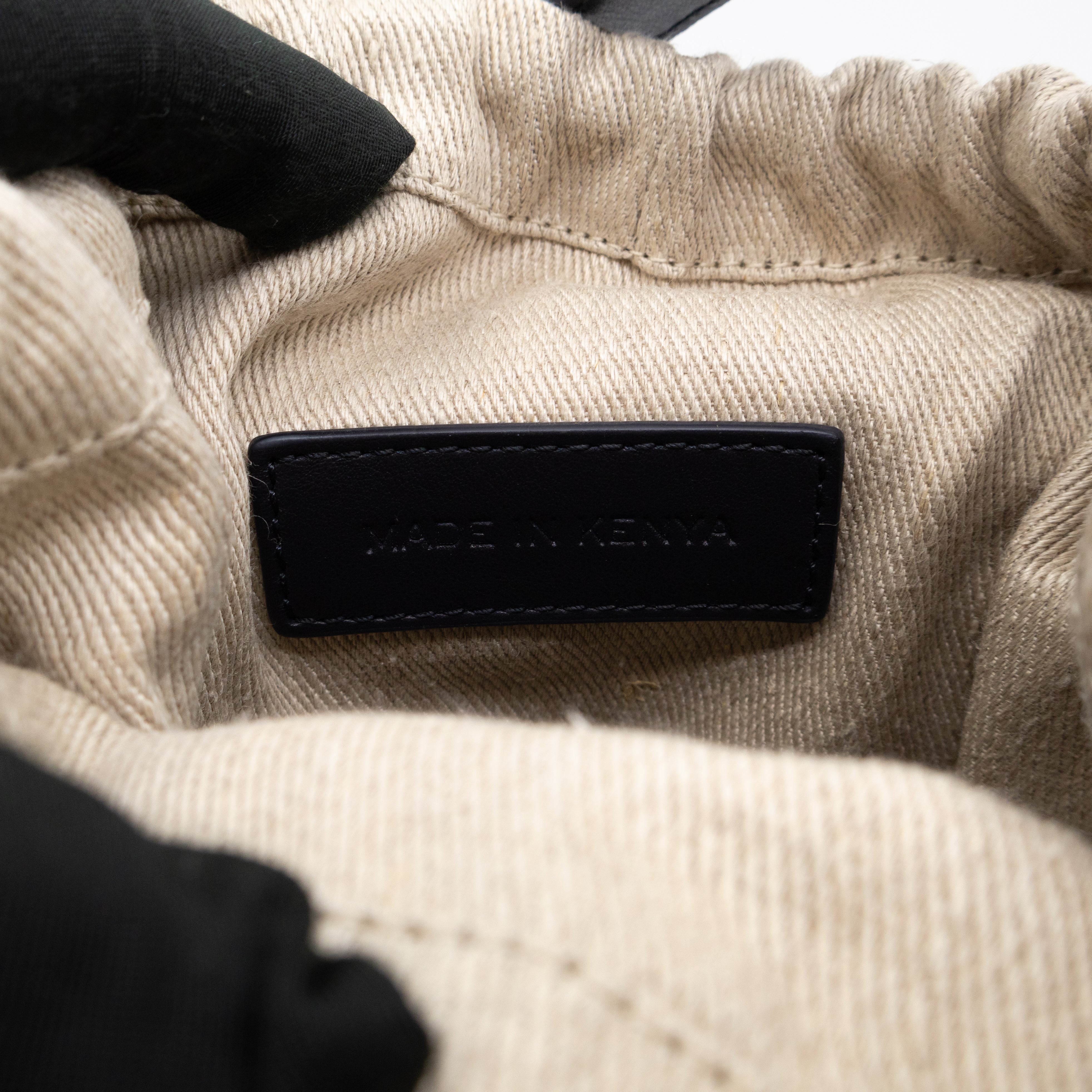 Tie-dye Linen Blue Raffia Bucket Bag