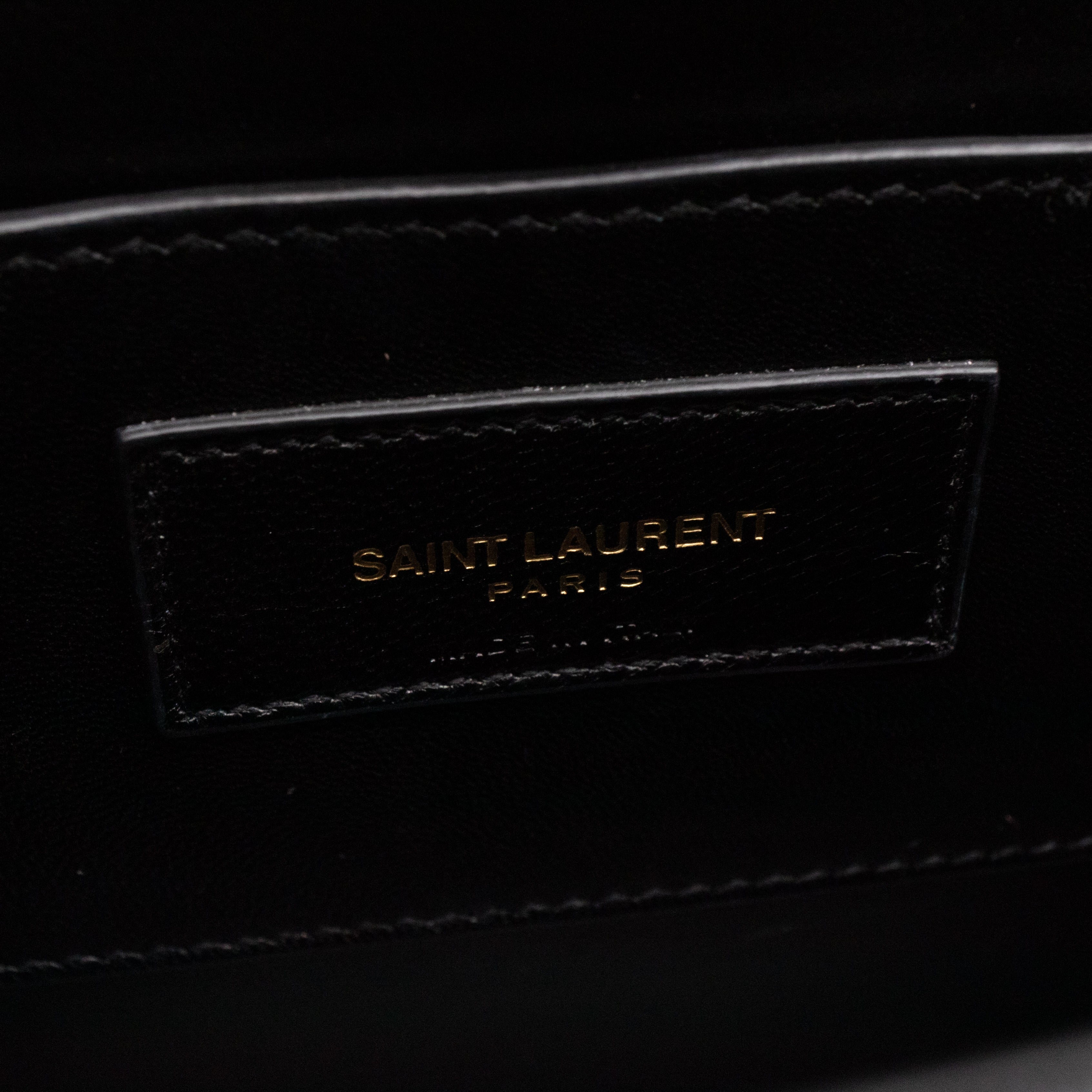 Kate Medium Tassel Black Suede Leather Gold