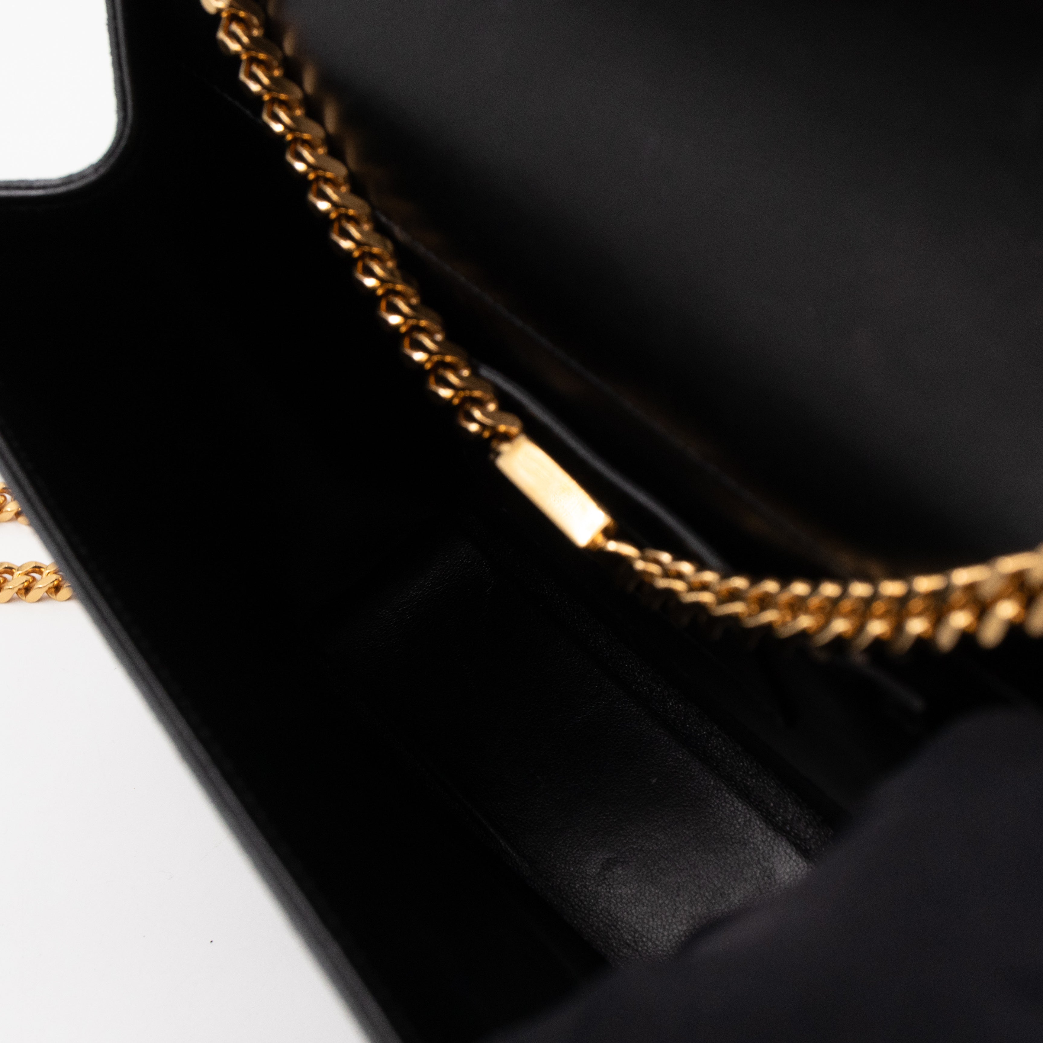 Kate Medium Tassel Black Suede Leather Gold