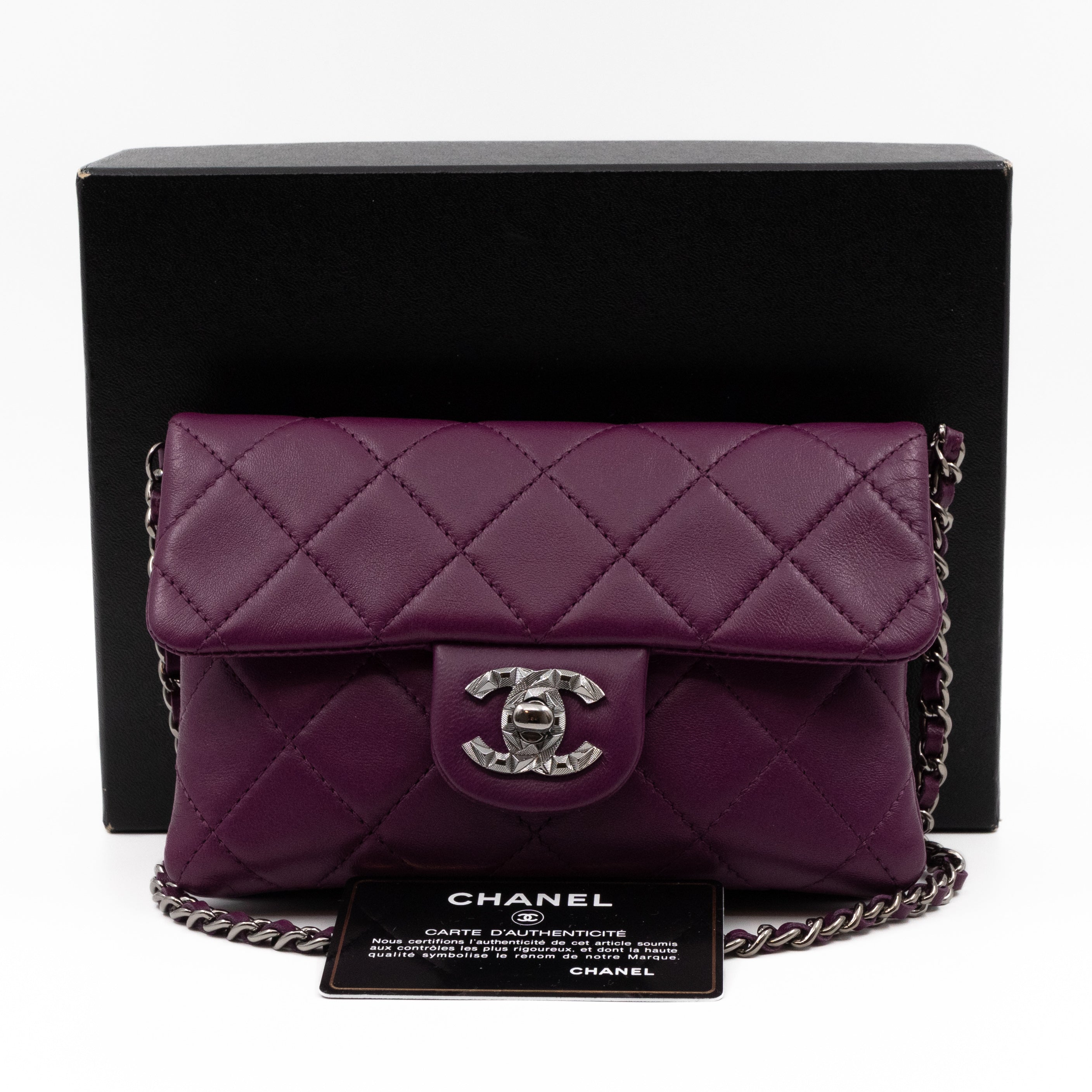 Mini Mineral Nights Flap Crossbody Bag Purple Leather