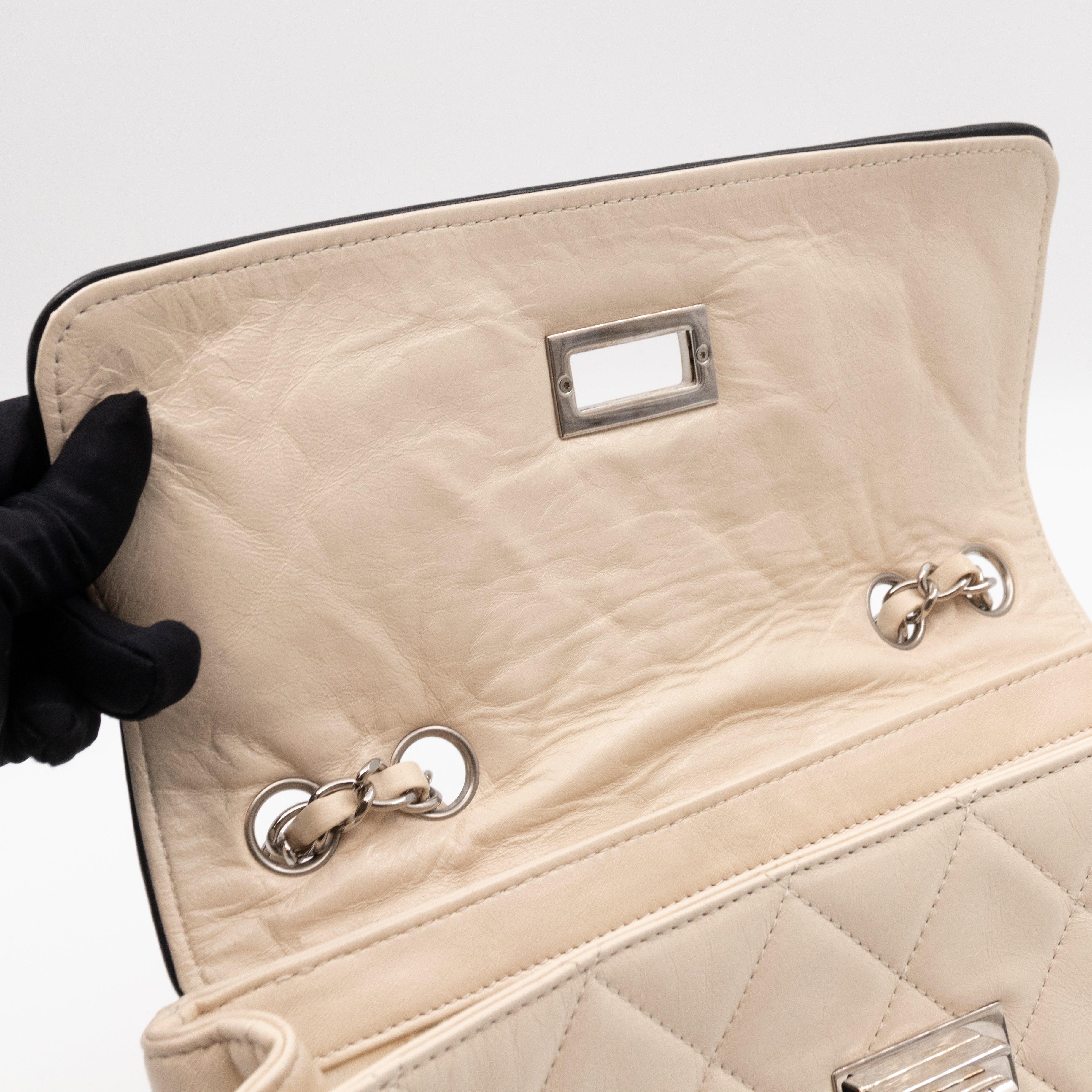 East West Mademoiselle Flap Bag White Leather