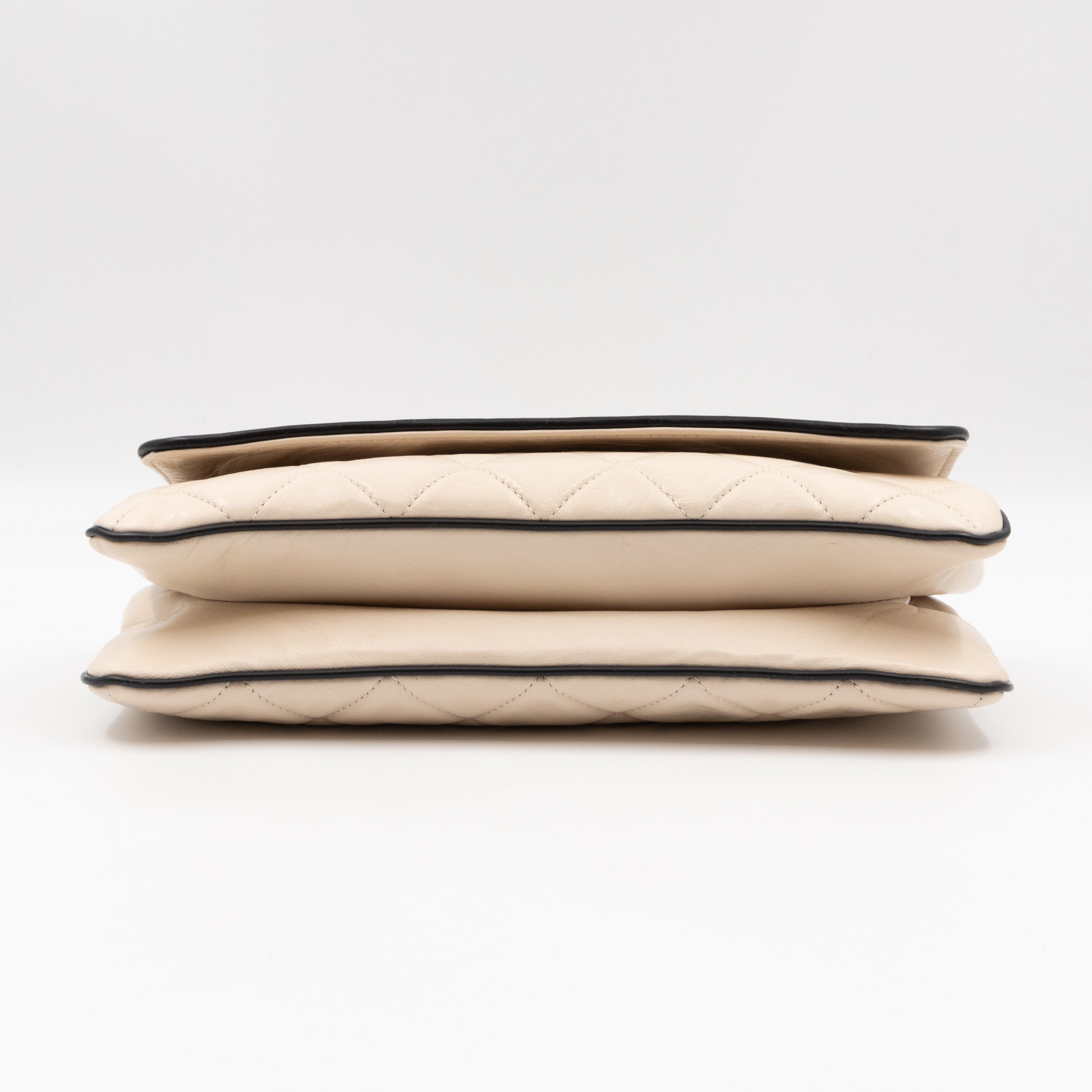 East West Mademoiselle Flap Bag White Leather