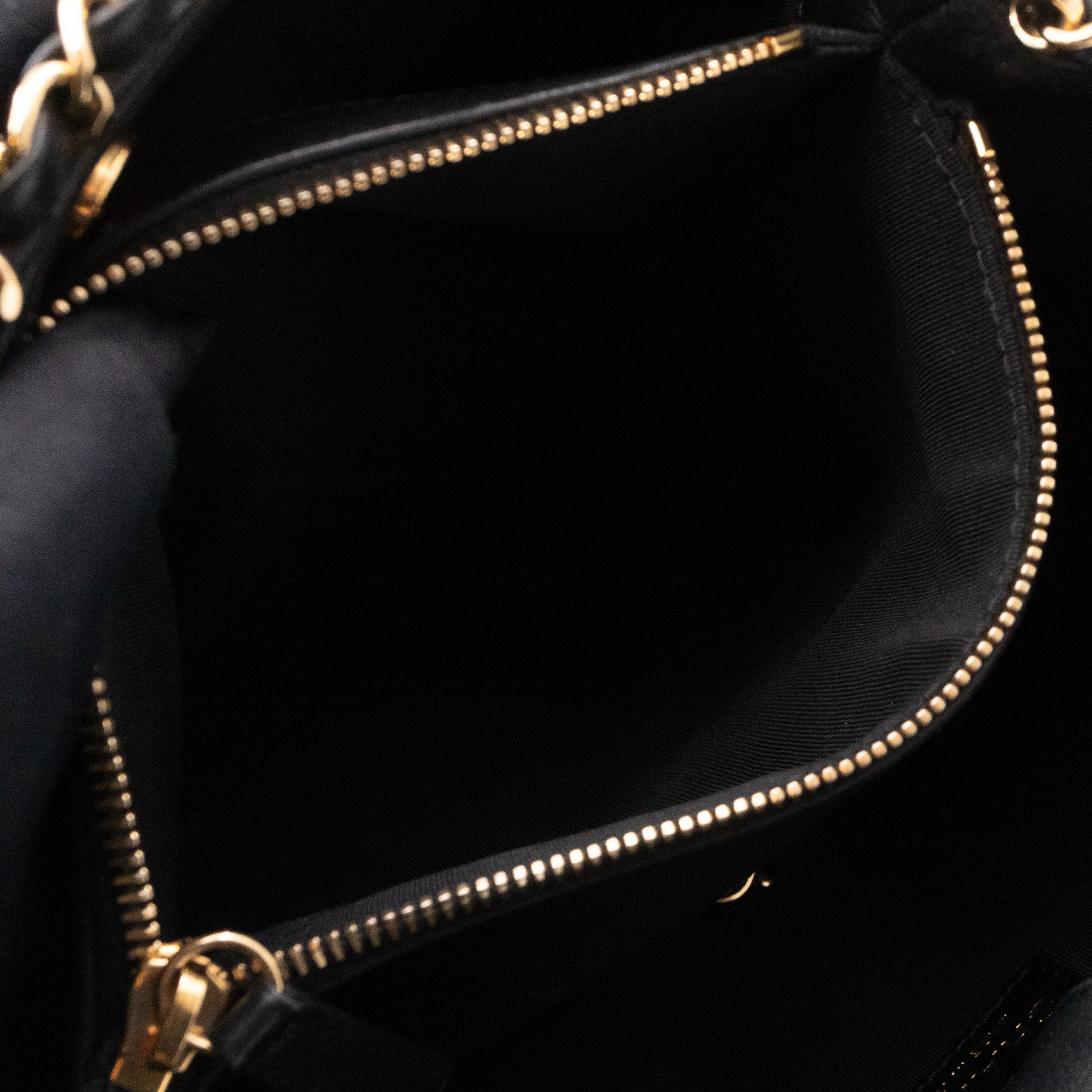 Chain Me Tote Black Calfskin Leather