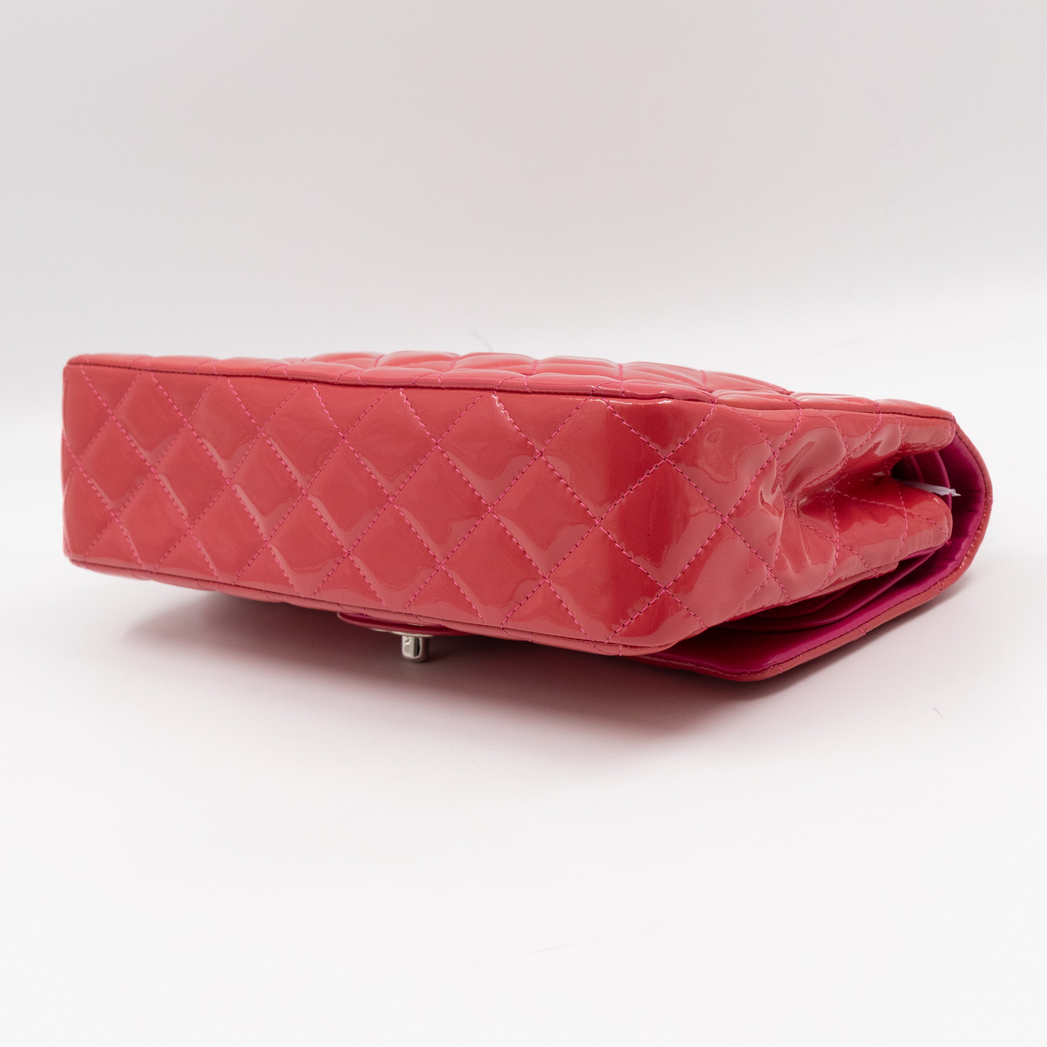 Classic Double Flap Medium Pink Patent Leather