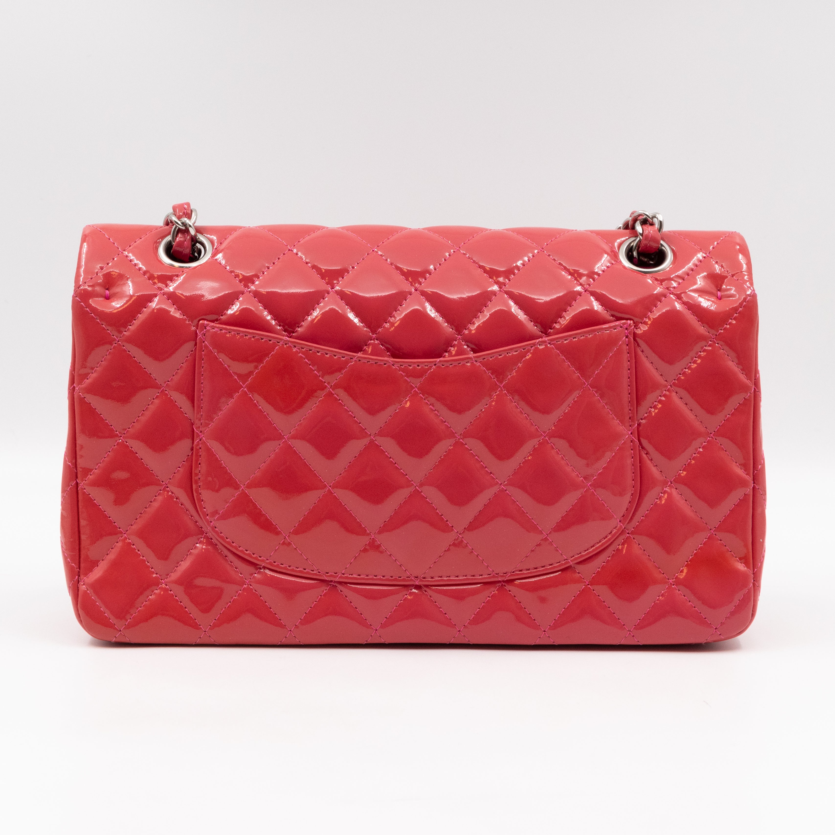 Classic Double Flap Medium Pink Patent Leather