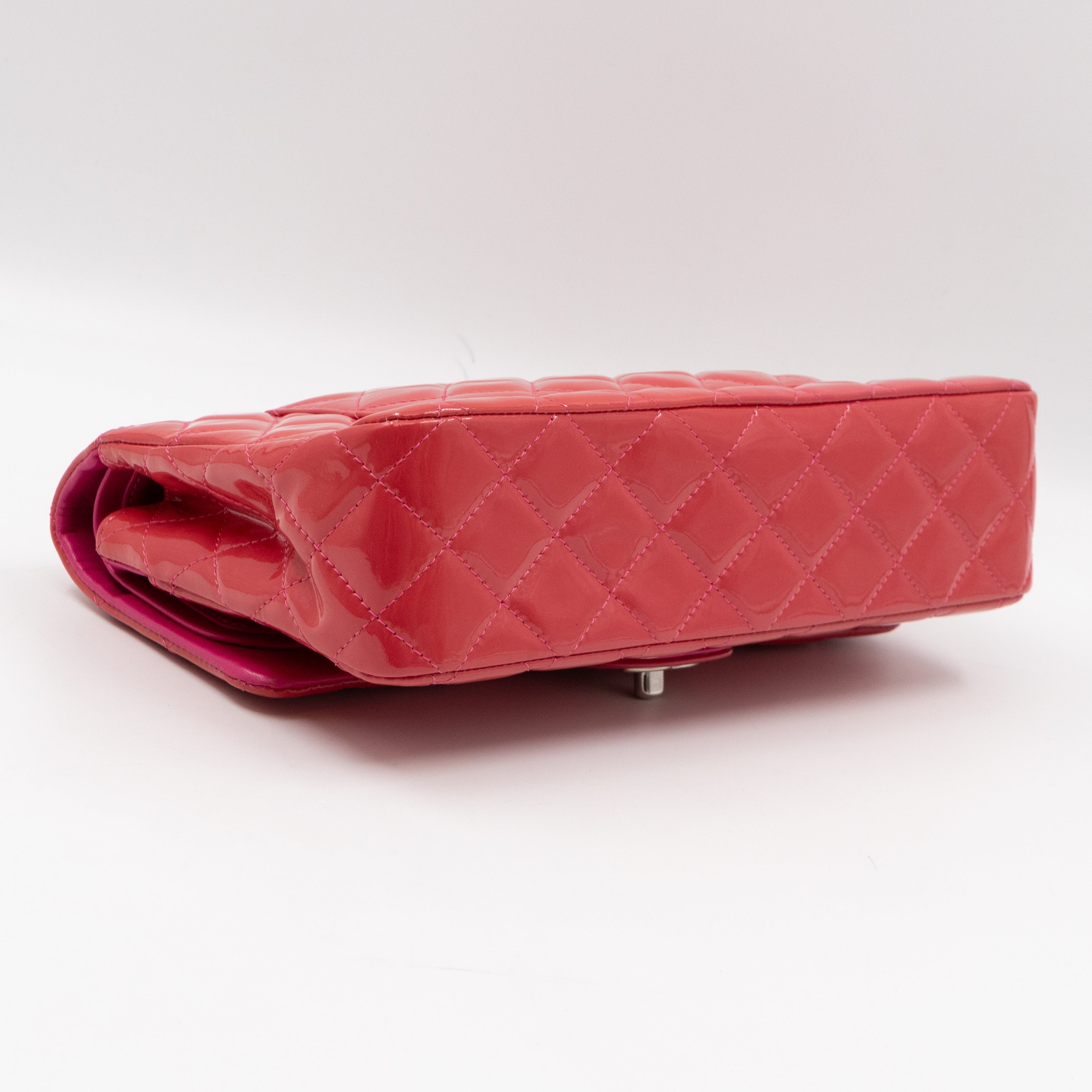 Classic Double Flap Medium Pink Patent Leather