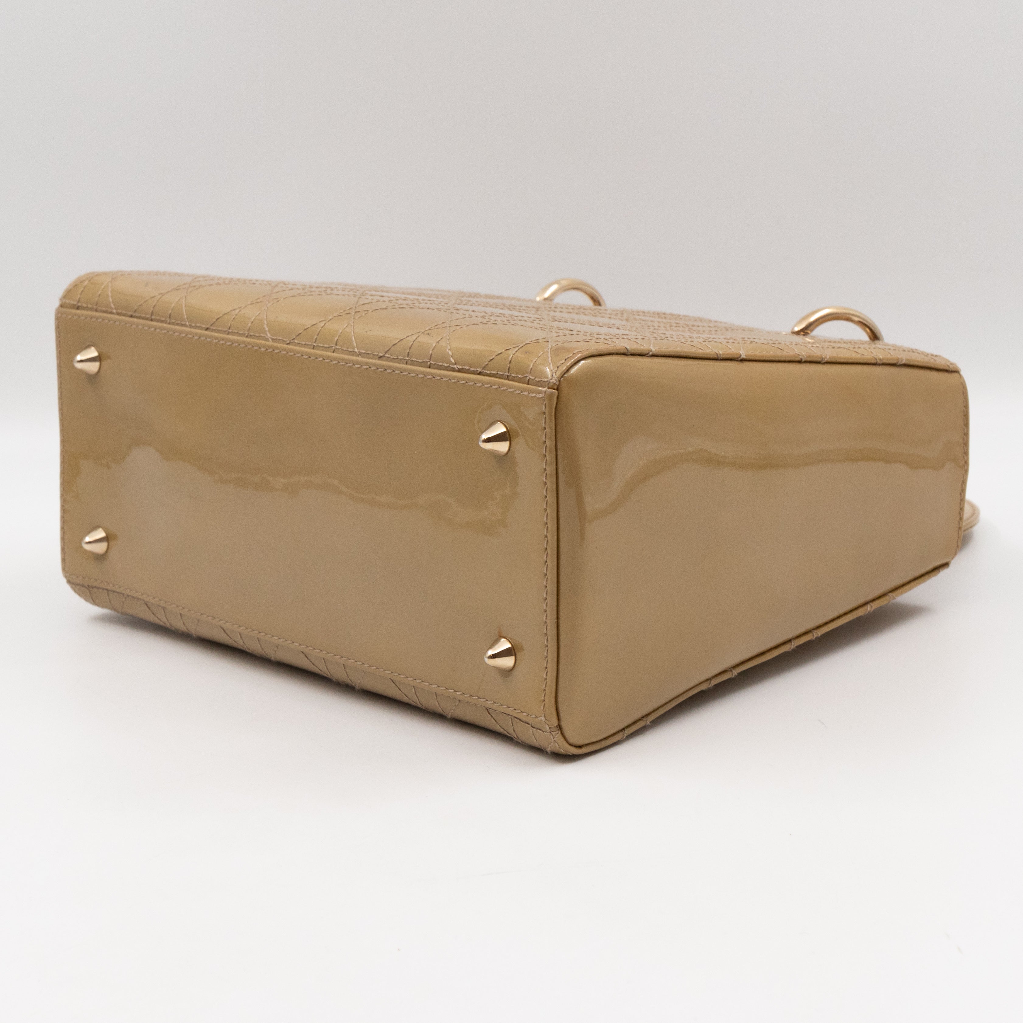 Lady Dior Medium Yellow Patent Leather