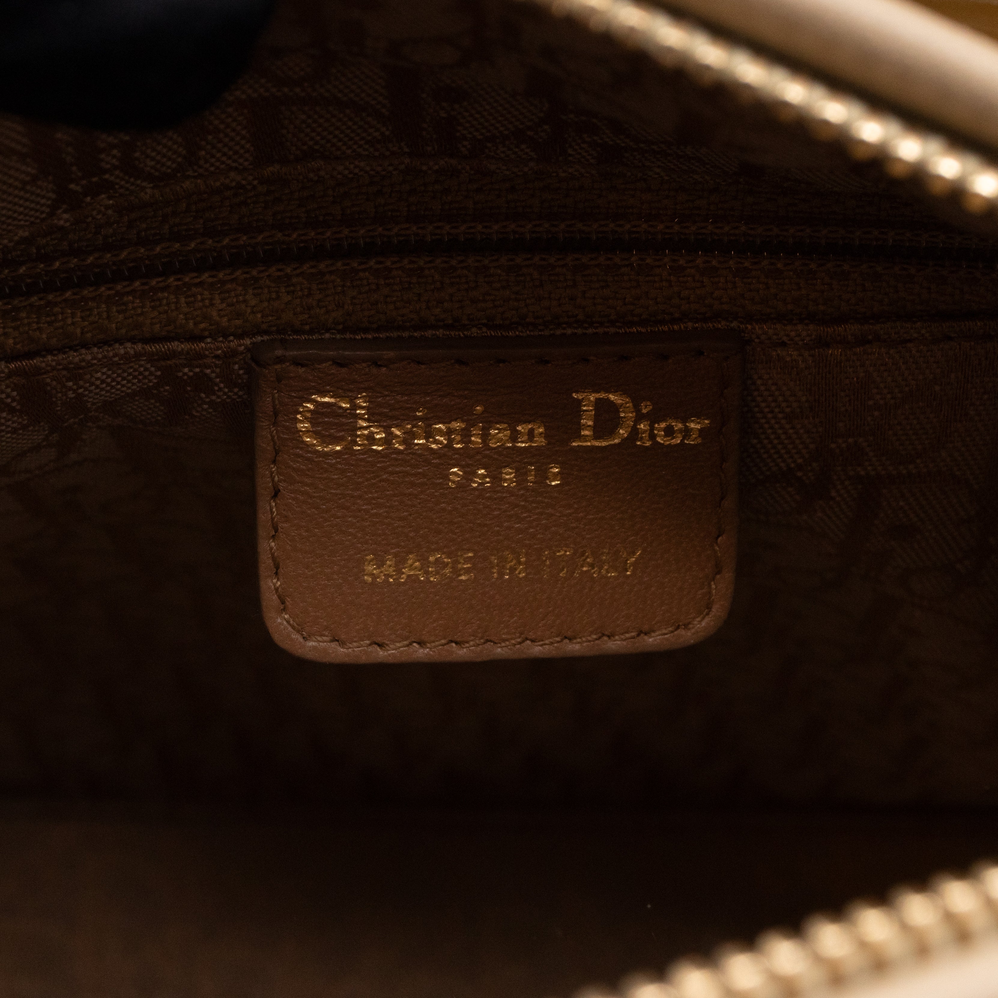 Lady Dior Medium Yellow Patent Leather