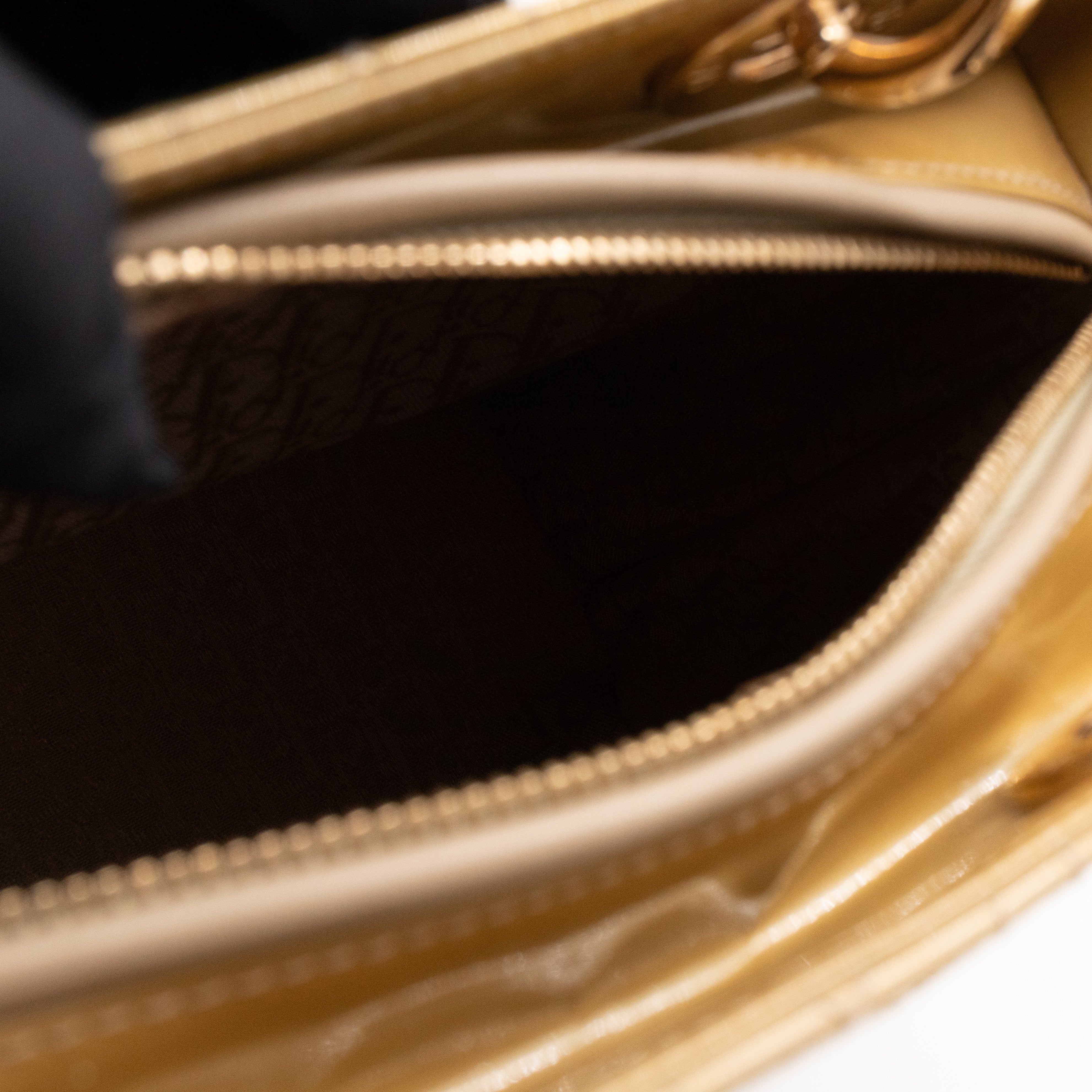 Lady Dior Medium Yellow Patent Leather