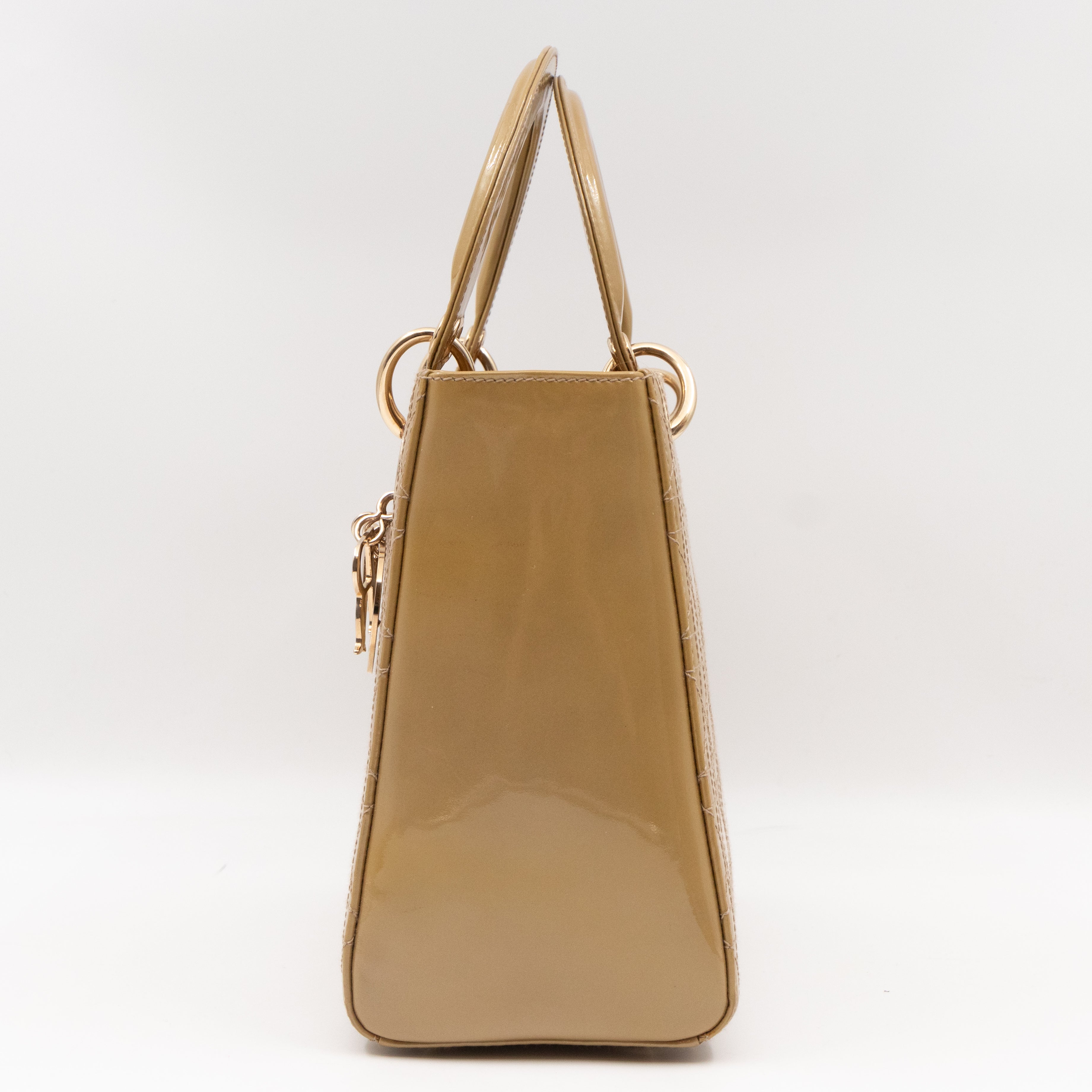 Lady Dior Medium Yellow Patent Leather