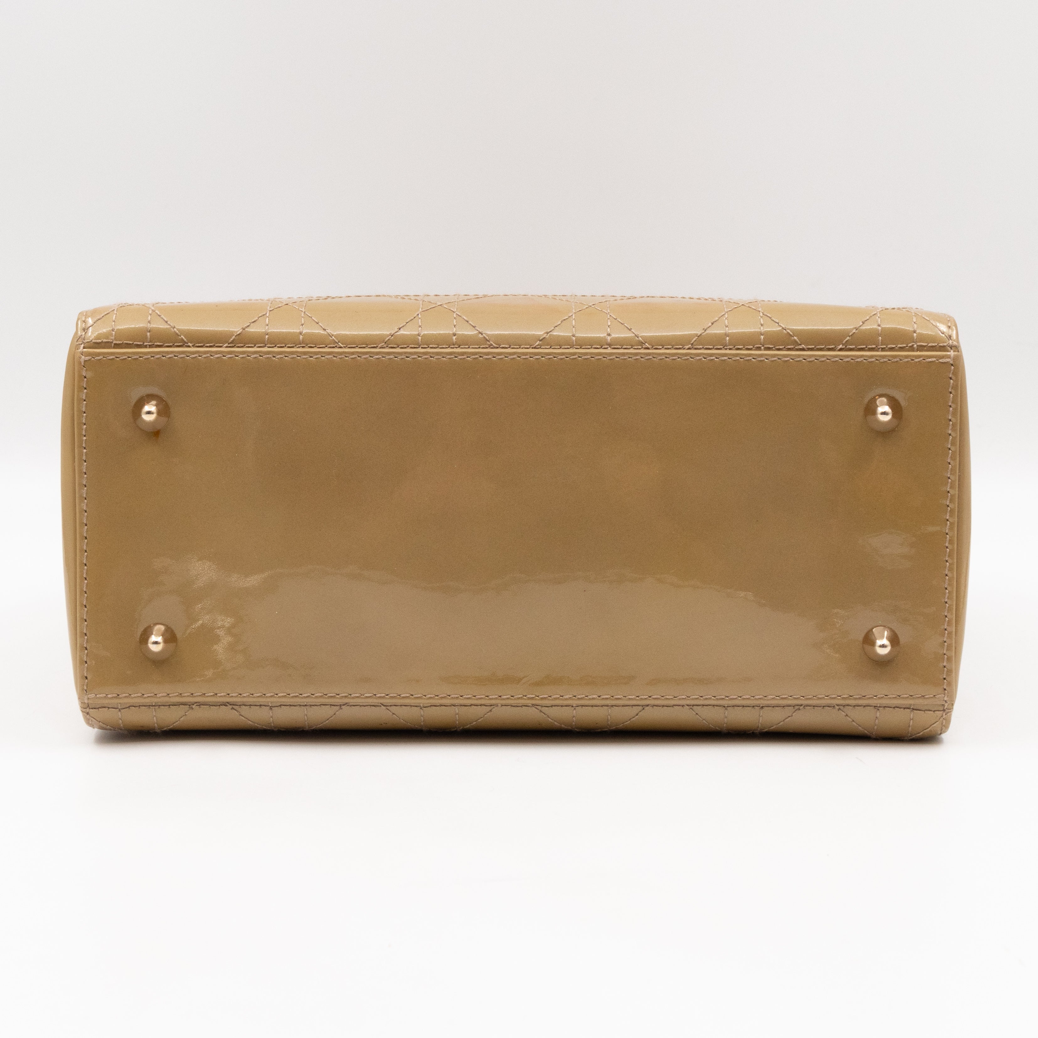 Lady Dior Medium Yellow Patent Leather