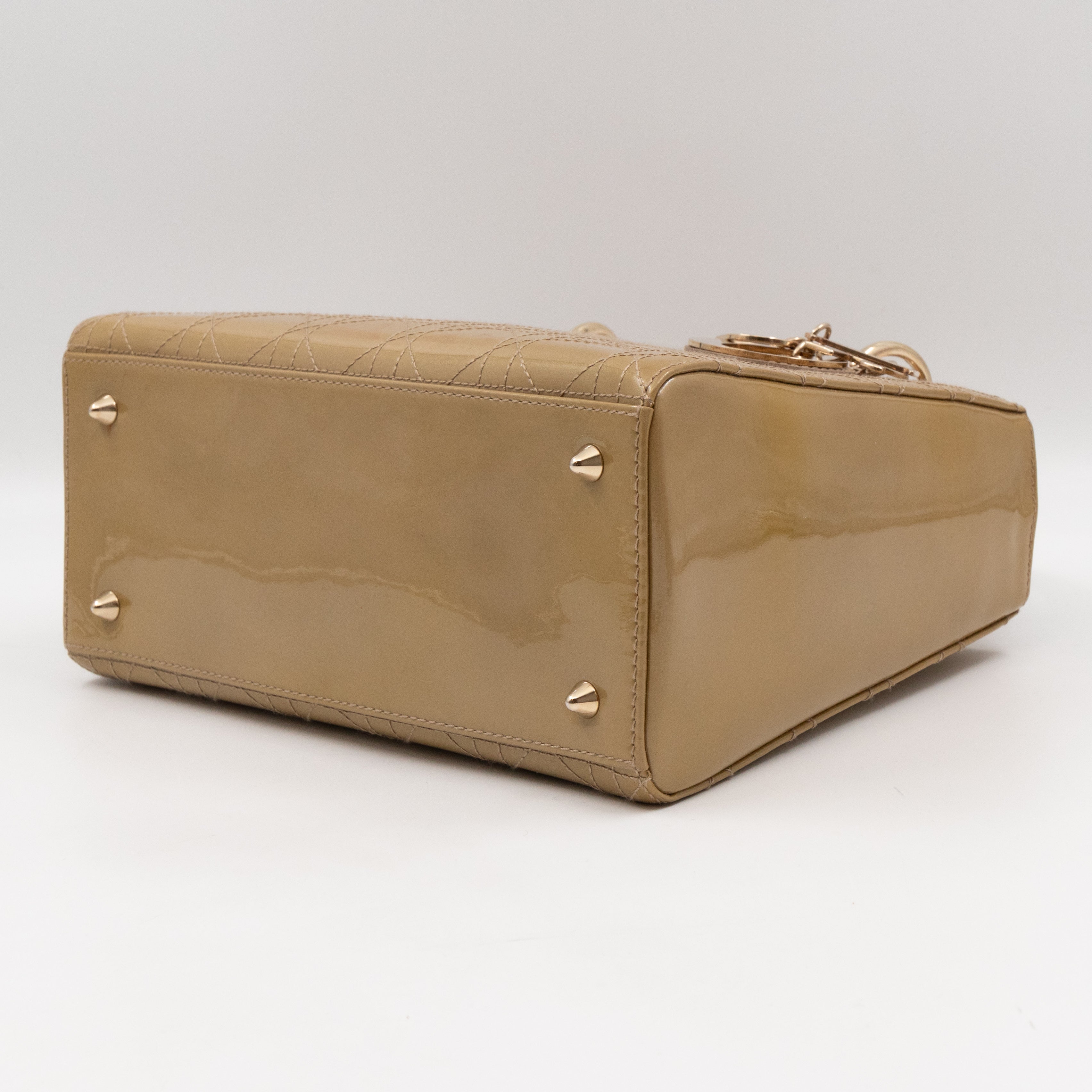 Lady Dior Medium Yellow Patent Leather