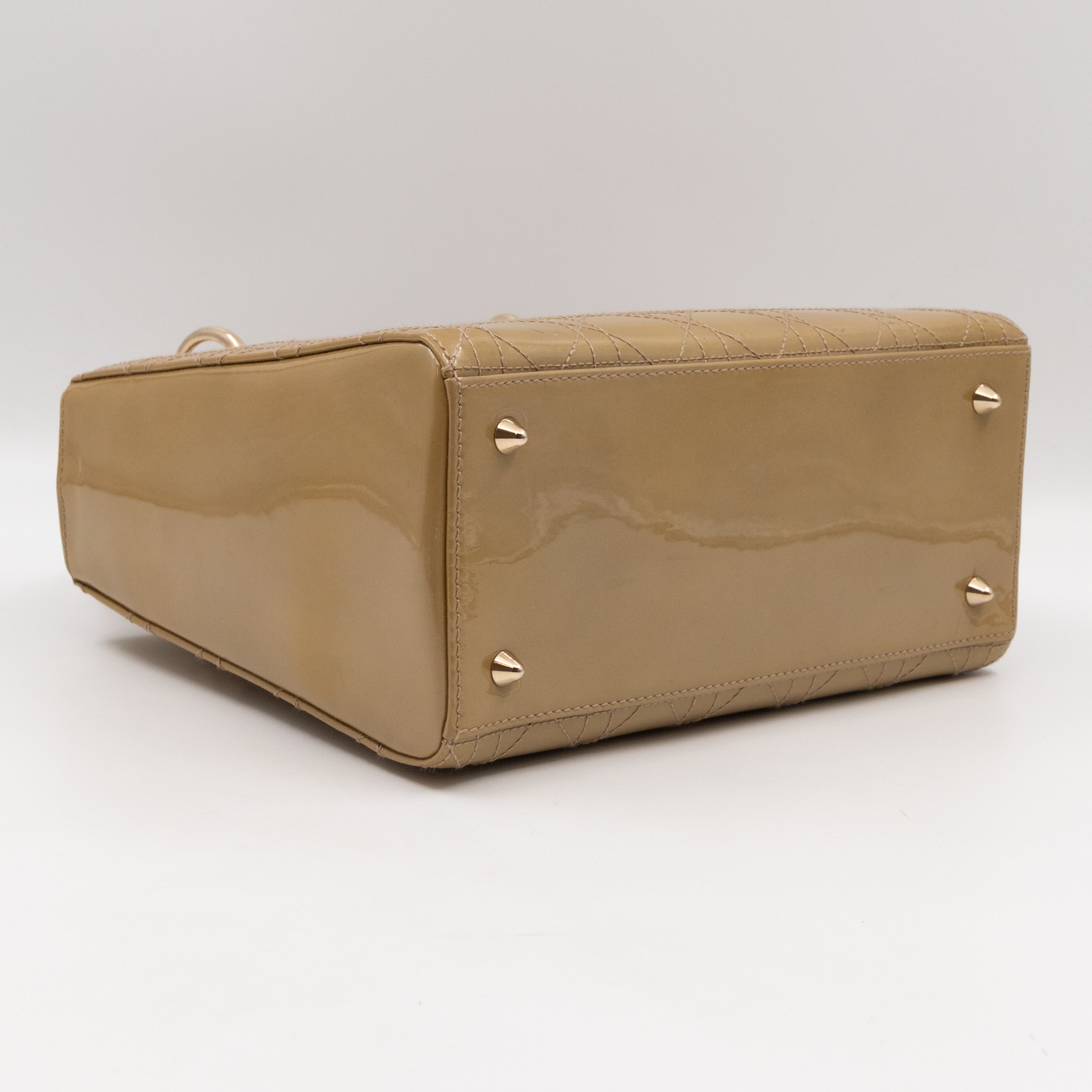 Lady Dior Medium Yellow Patent Leather