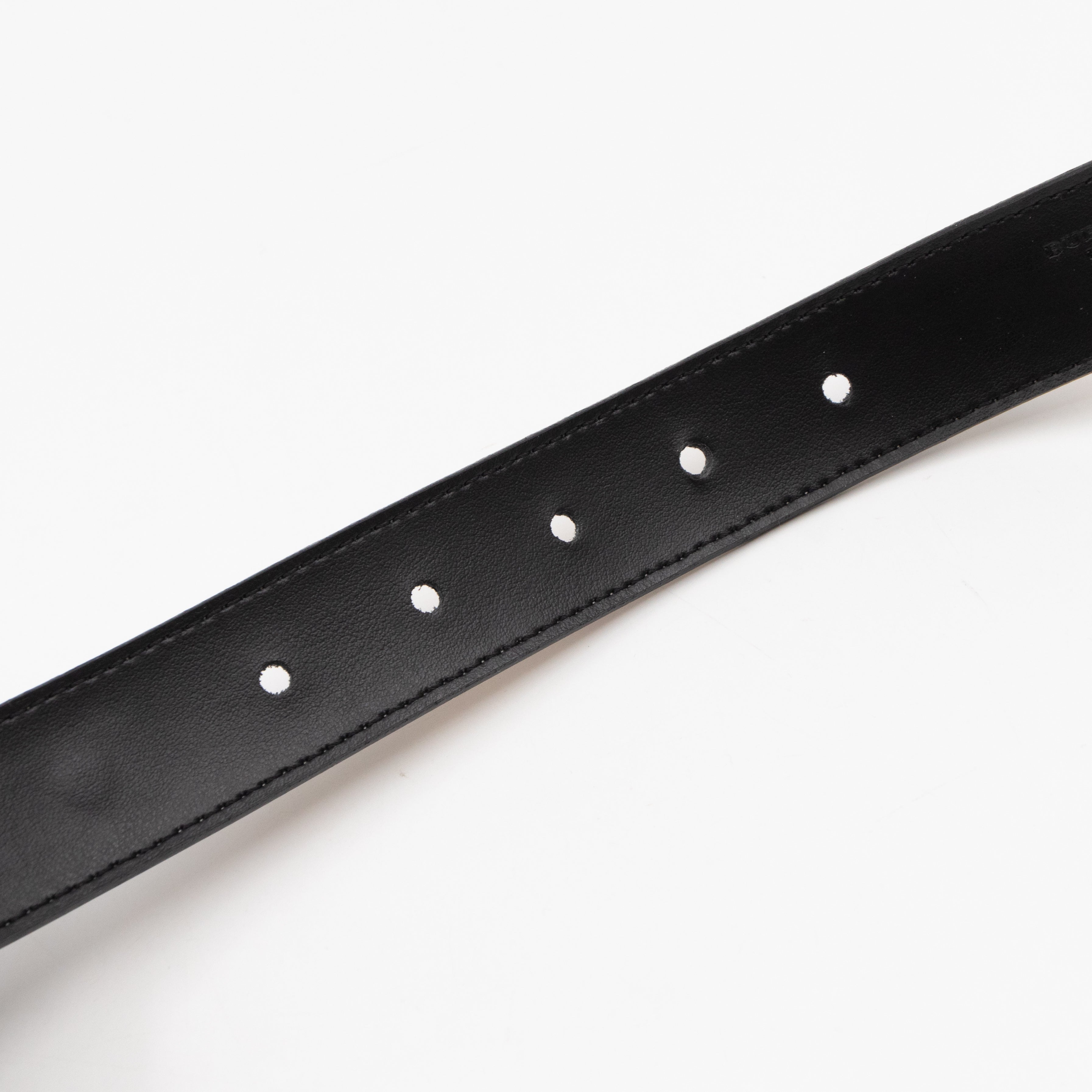 Vintage Slim Belt Nova Check Black Leather 80/32