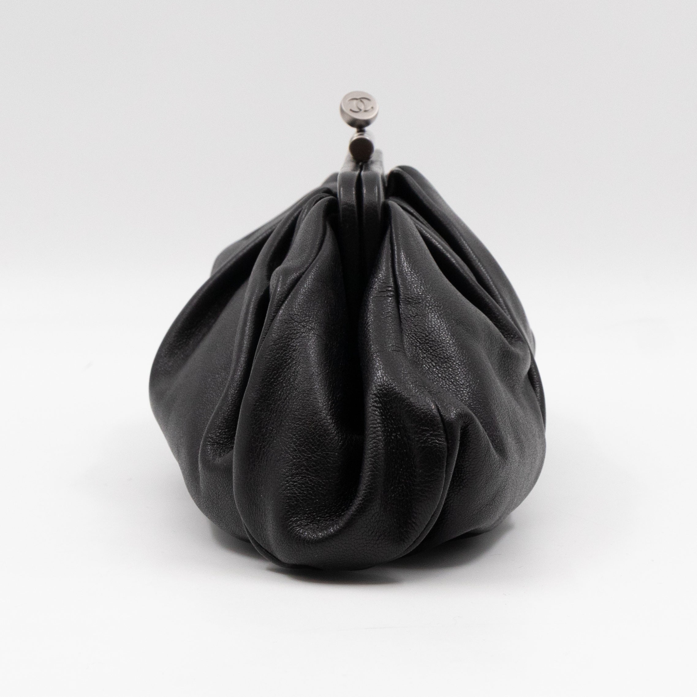 Monte Carlo Clutch Black Leather