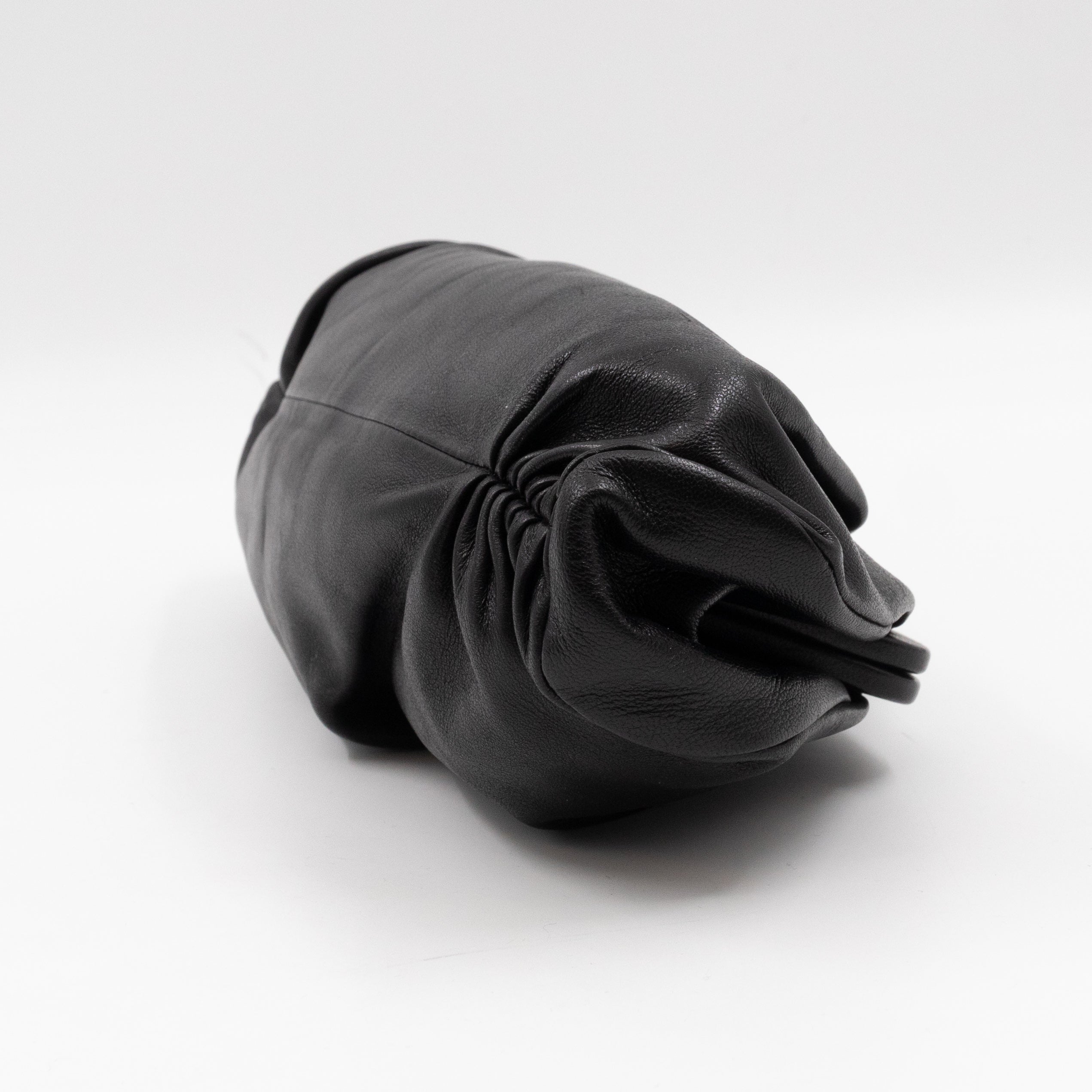 Monte Carlo Clutch Black Leather