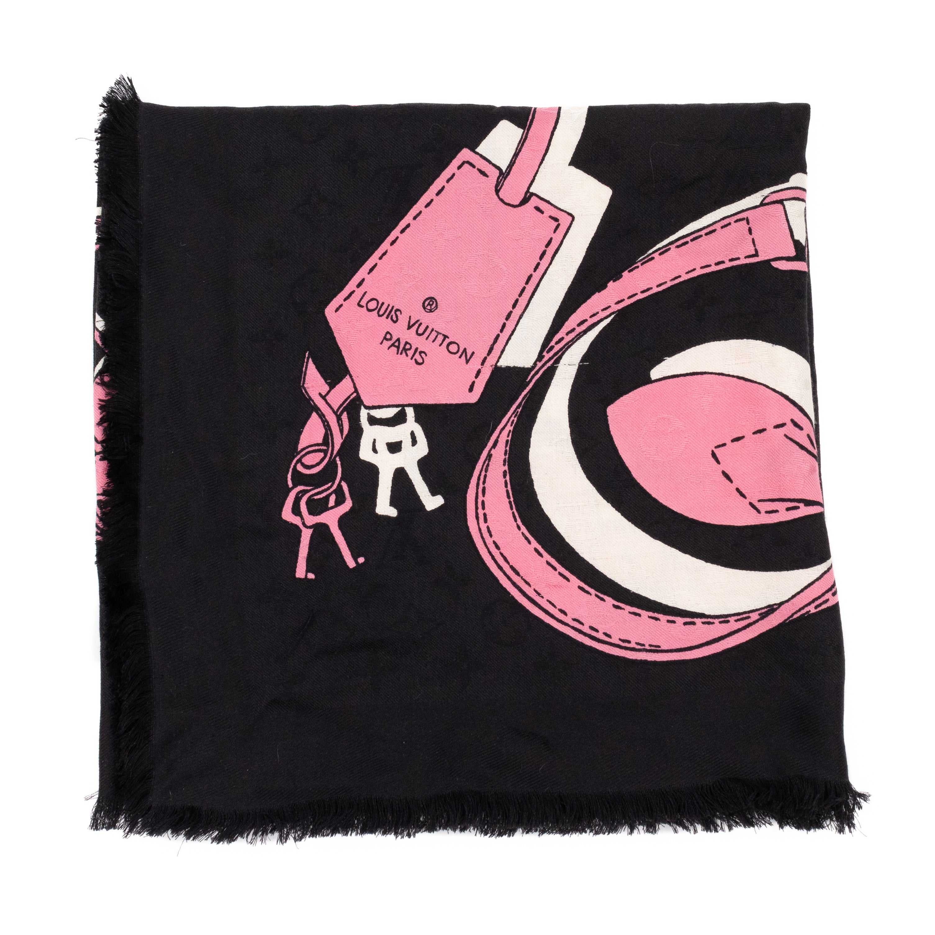 Monogram Shawl Handle Me Black