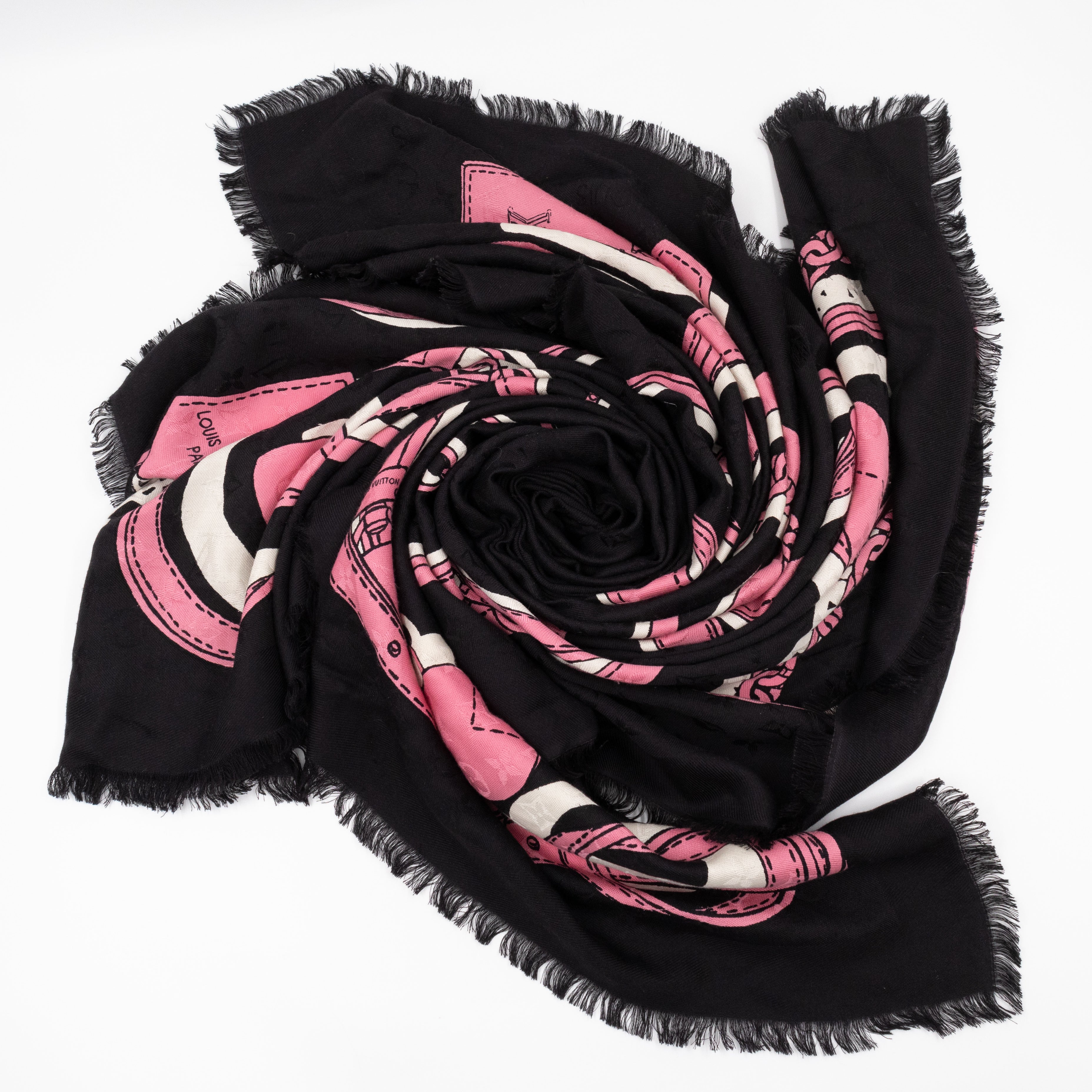 Monogram Shawl Handle Me Black