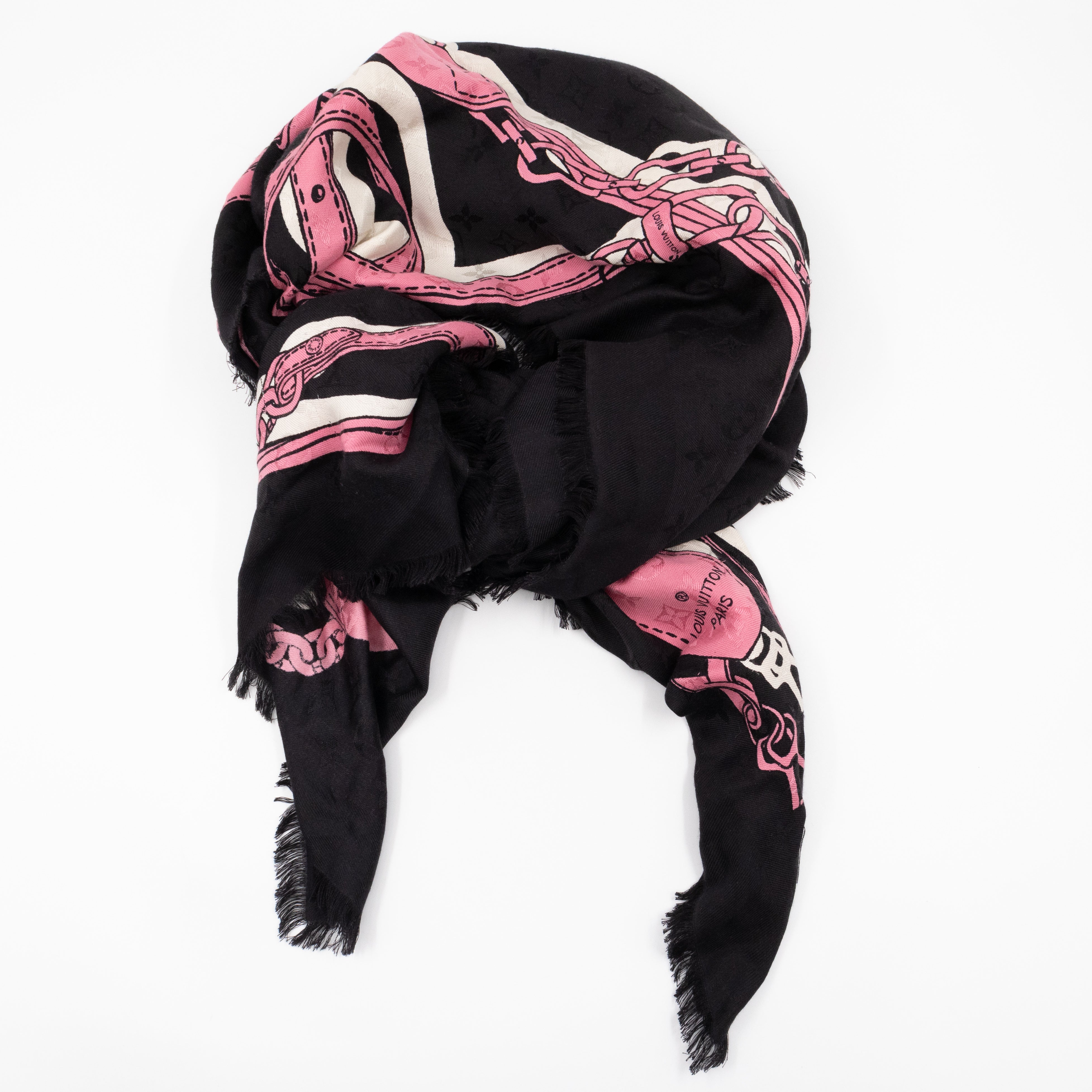 Monogram Shawl Handle Me Black