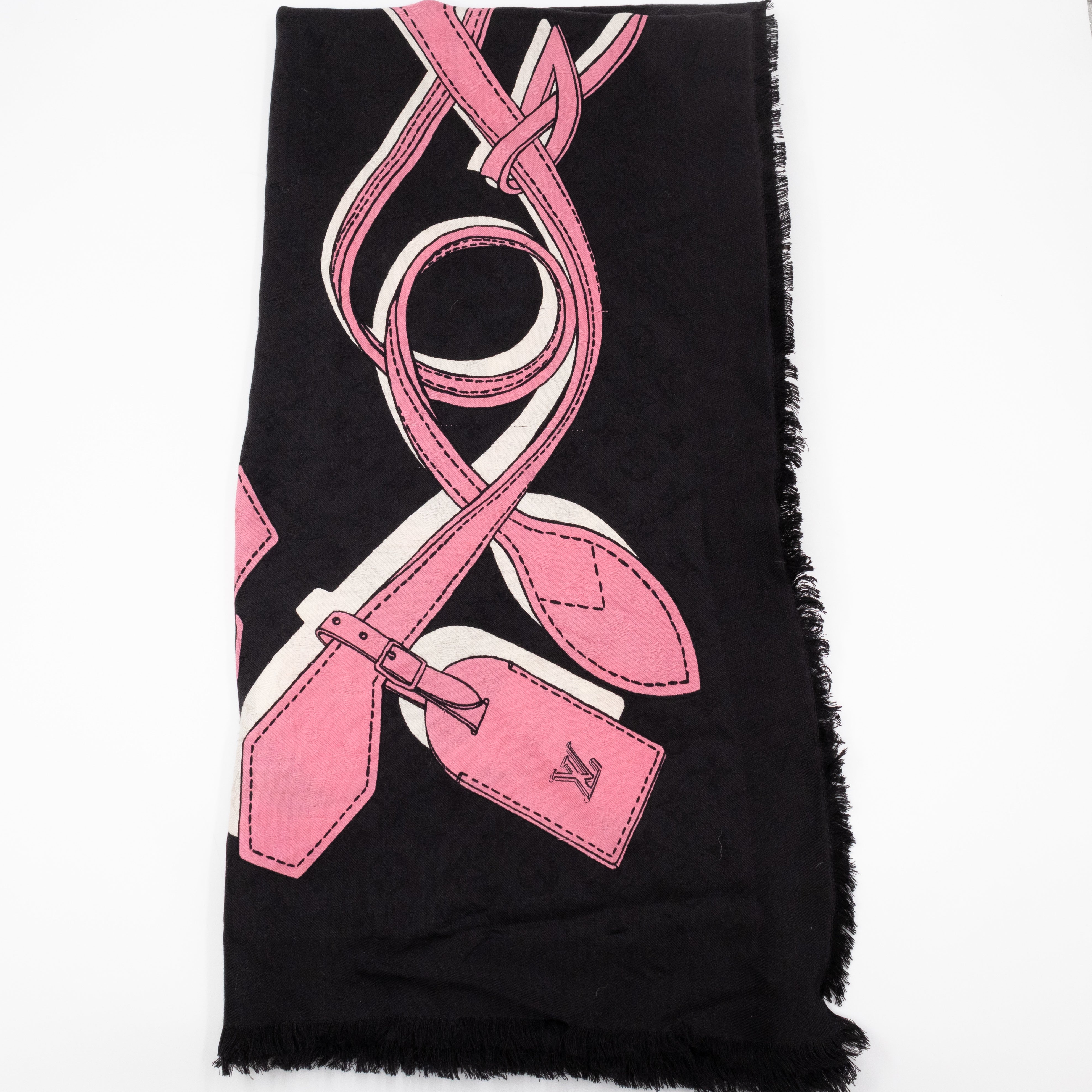 Monogram Shawl Handle Me Black