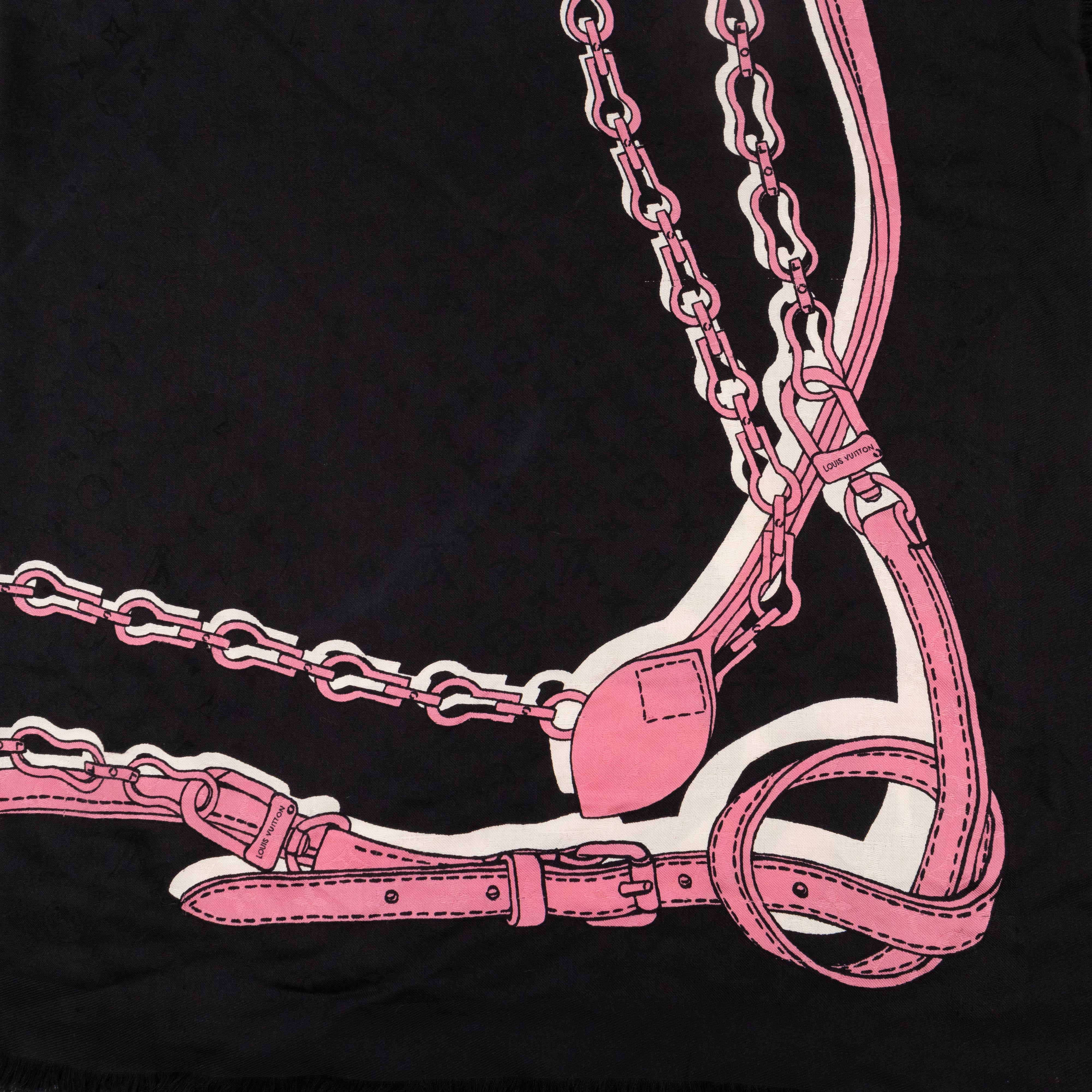 Monogram Shawl Handle Me Black
