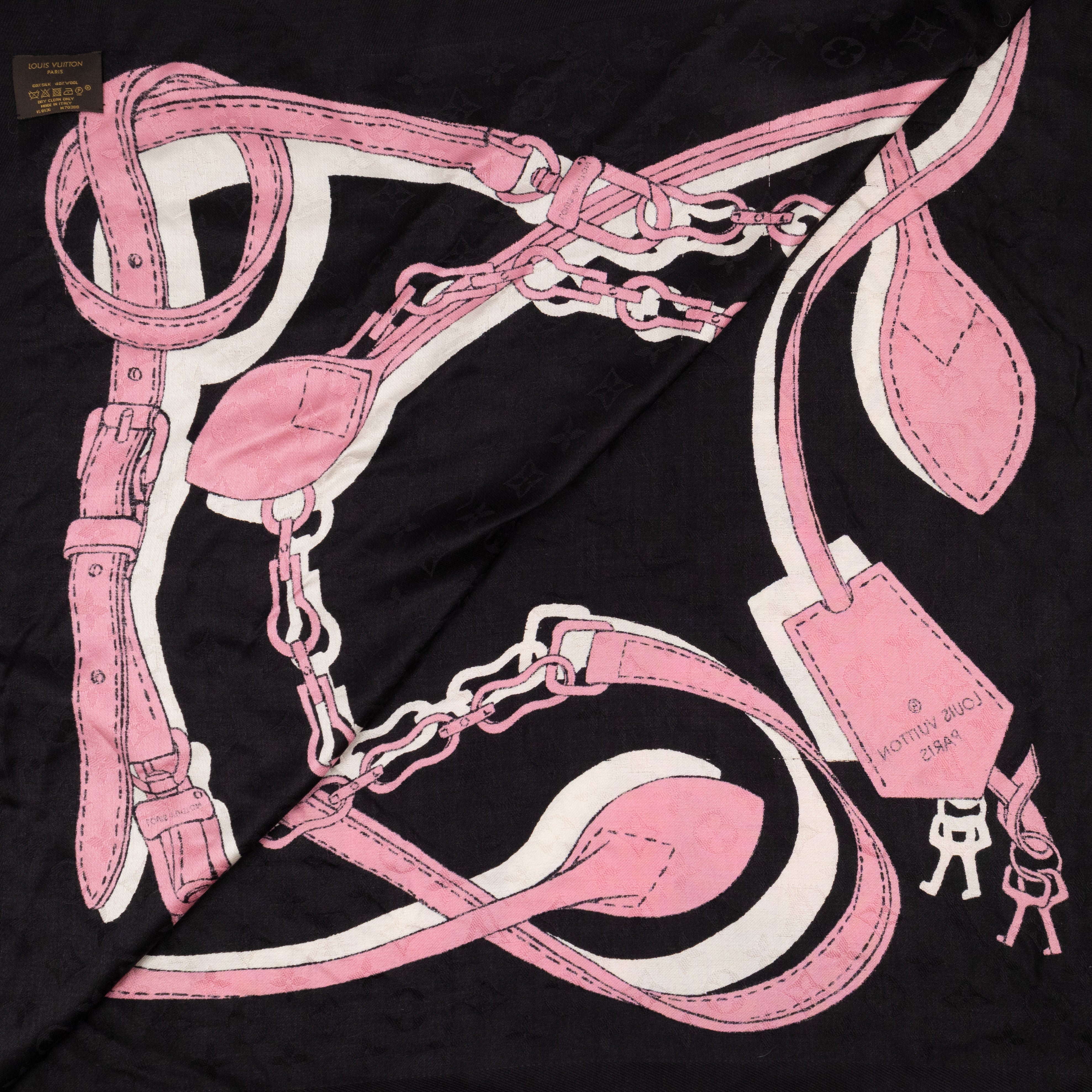 Monogram Shawl Handle Me Black