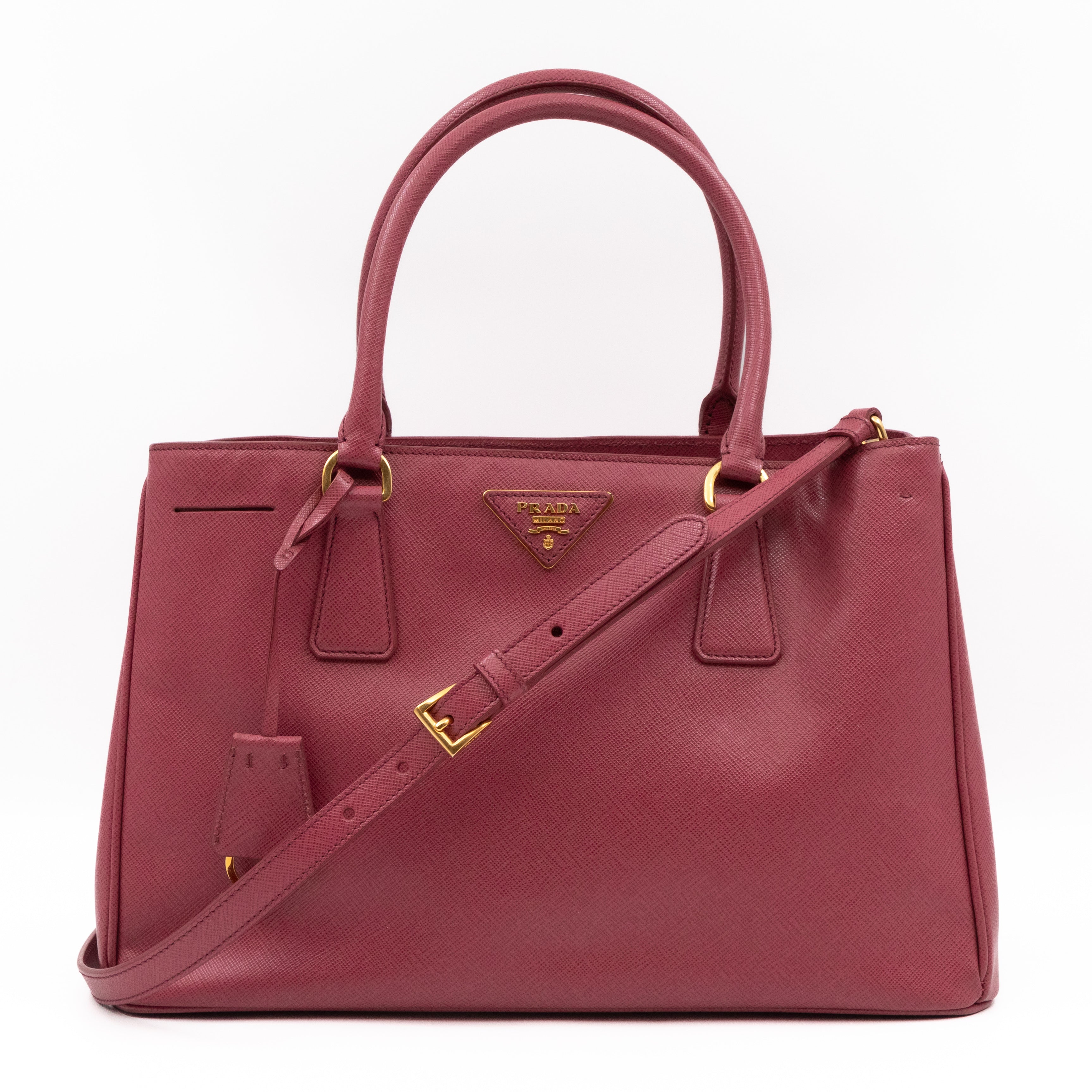 Galleria Medium Single Zip Mauve Saffiano