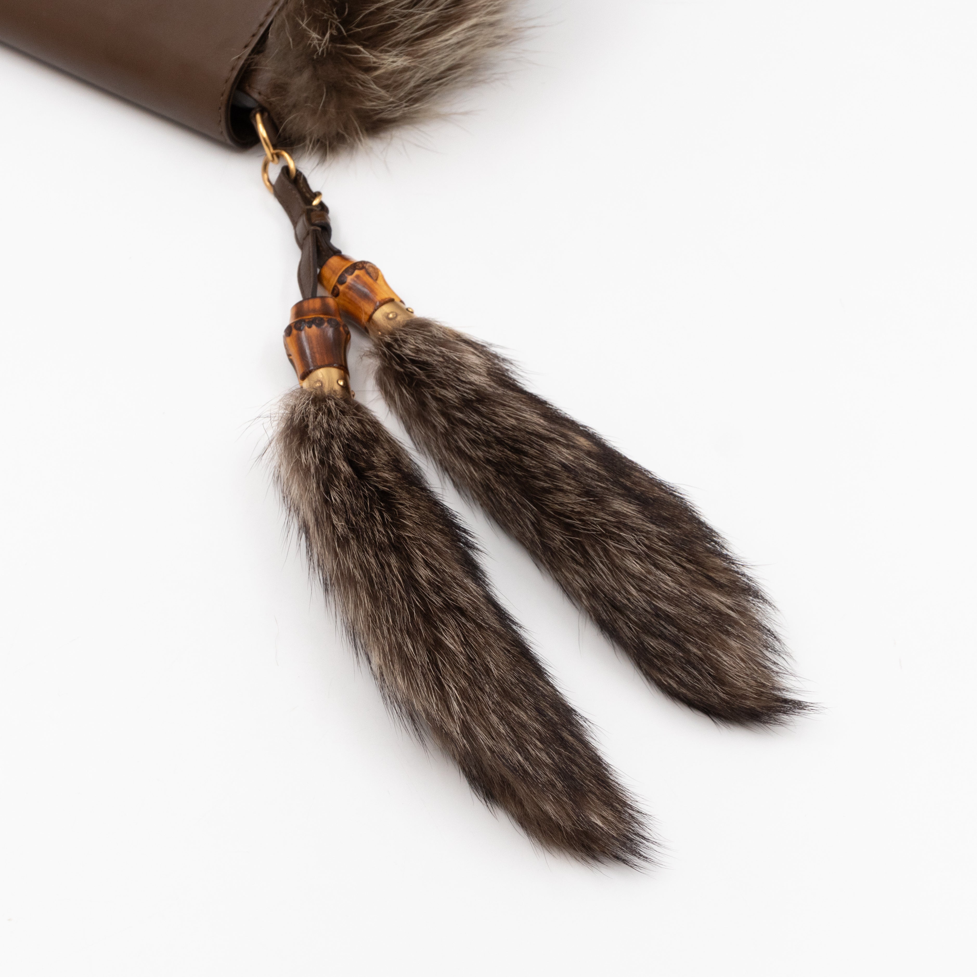 Small Smilla Chain Bag Fur Brown Leather
