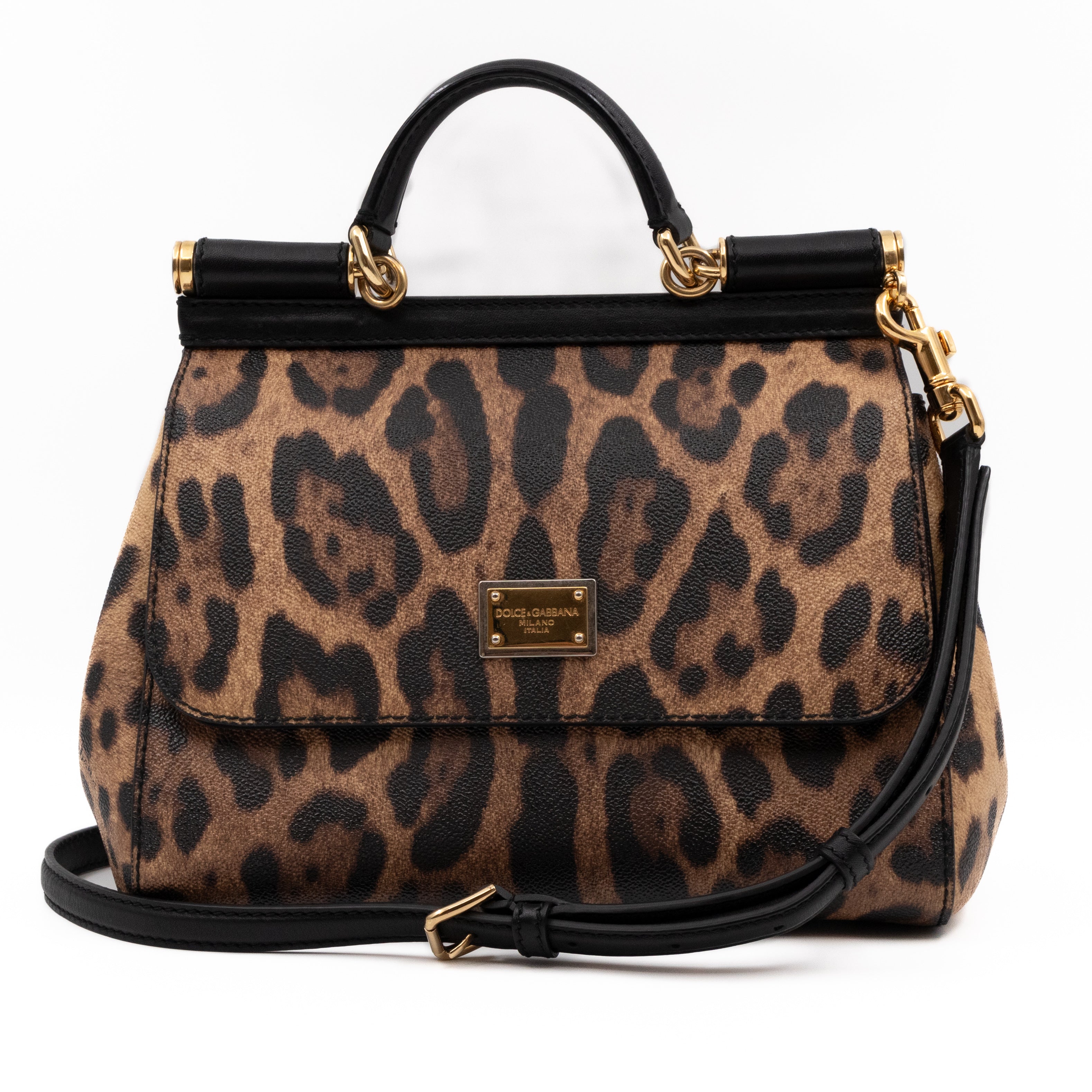 Sicily Medium Dauphine Leather Leopard