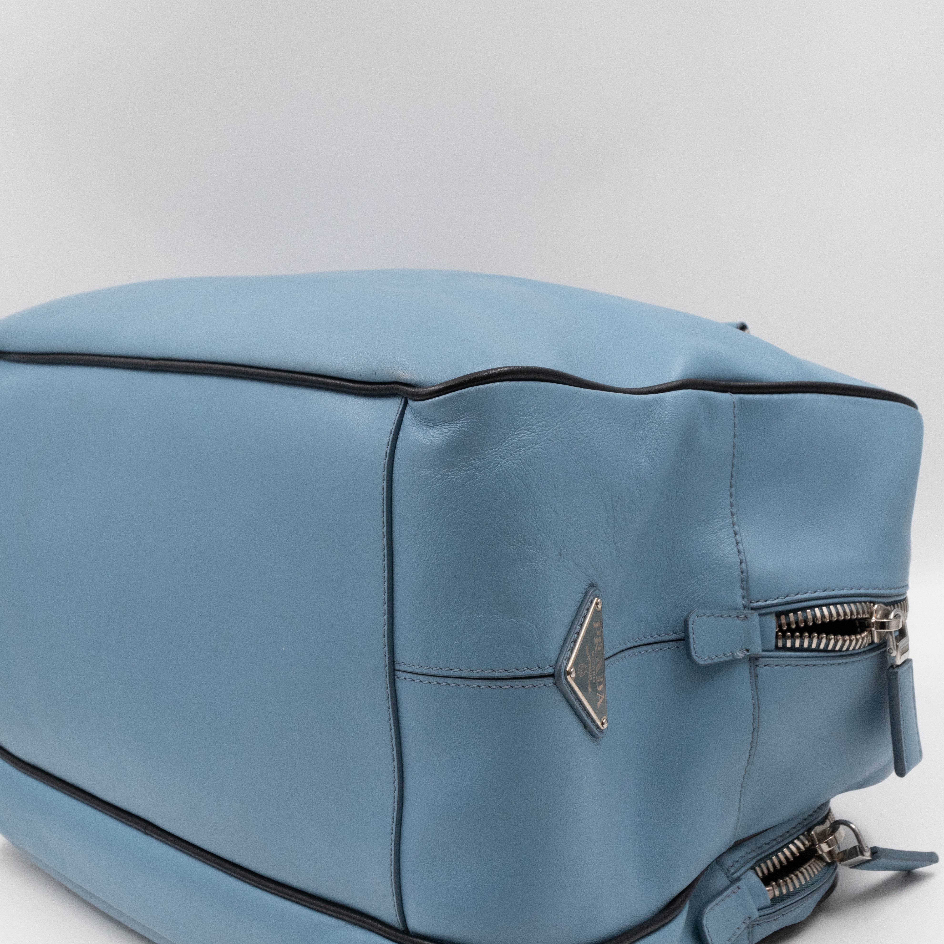 Duffle James Jean Large Blue Leather