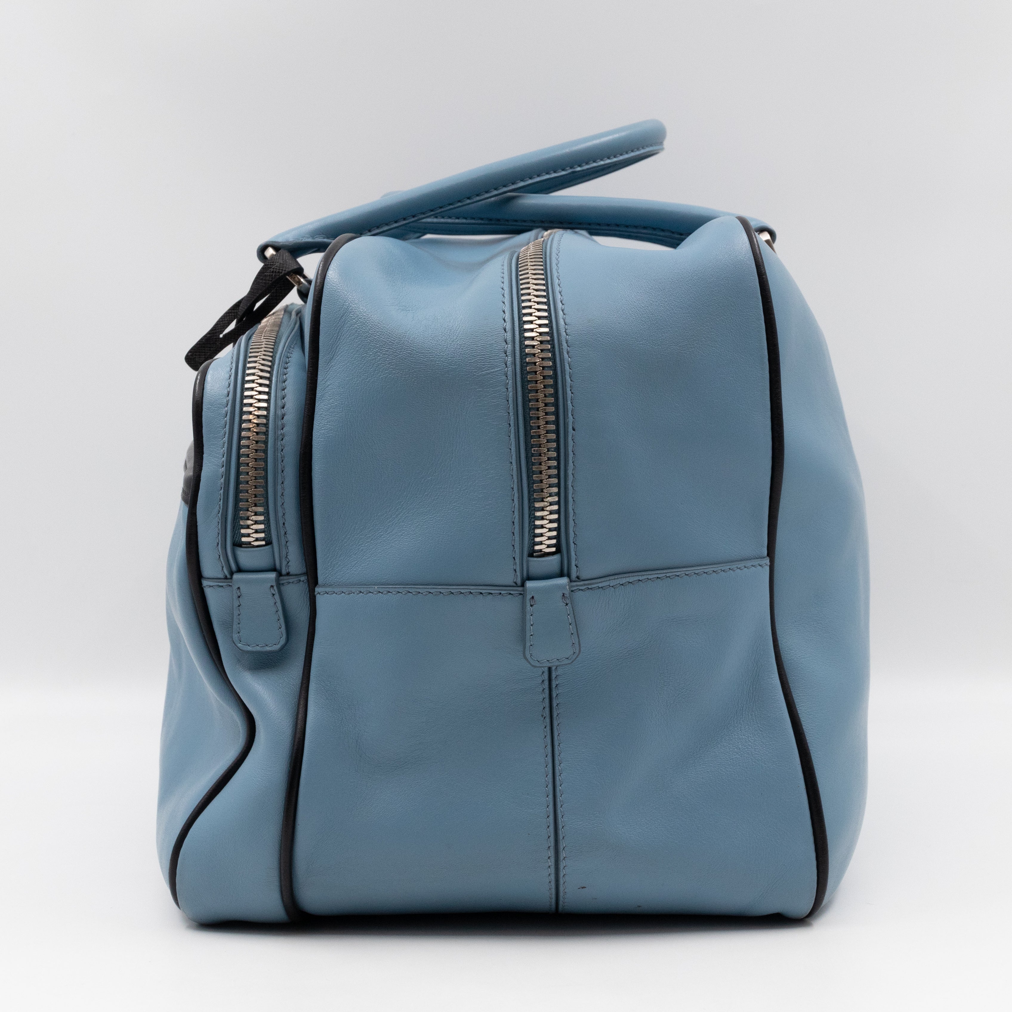 Duffle James Jean Large Blue Leather
