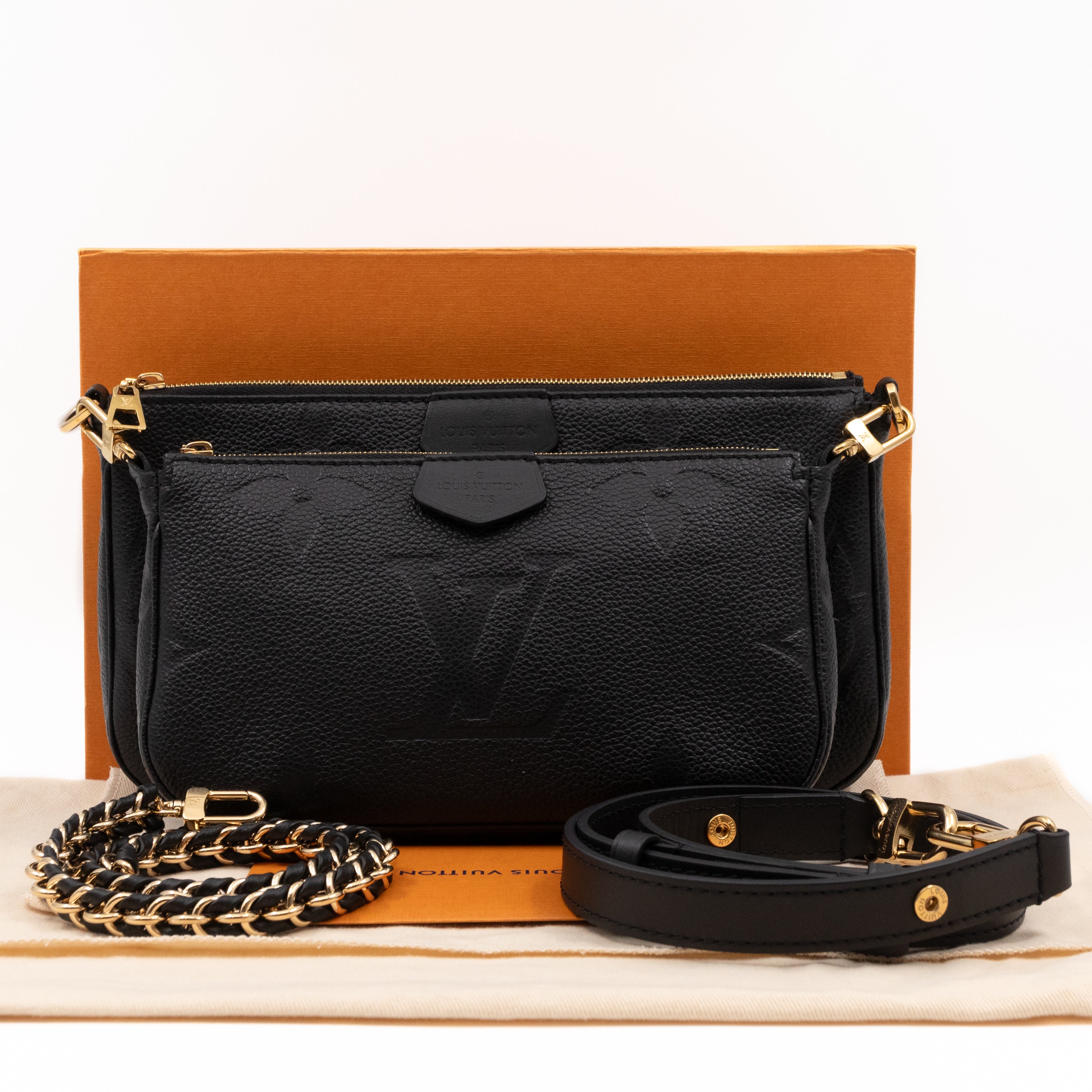 Louis Vuitton Multi Pochette Accessoires Monogram Empreinte Black