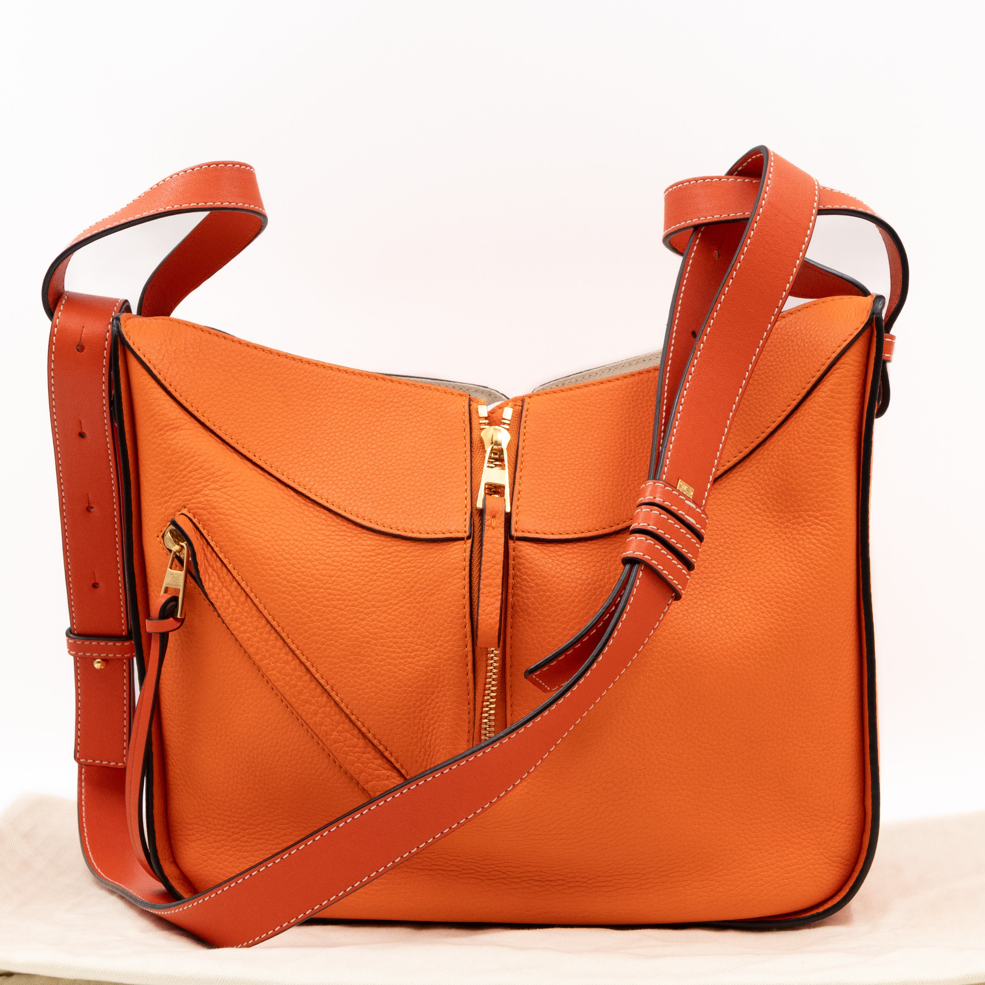 Small Hammock Bag Orange Leather