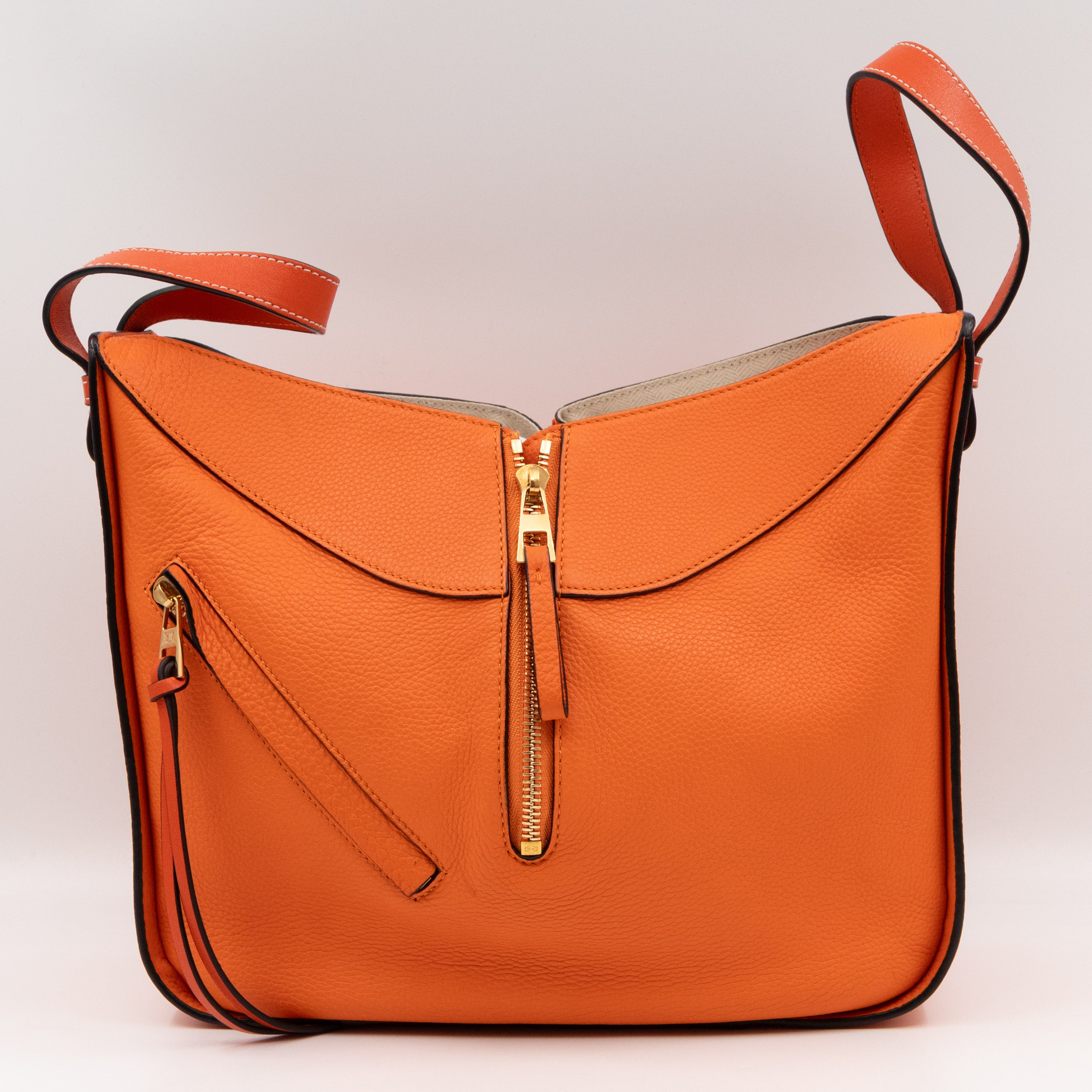 Small Hammock Bag Orange Leather